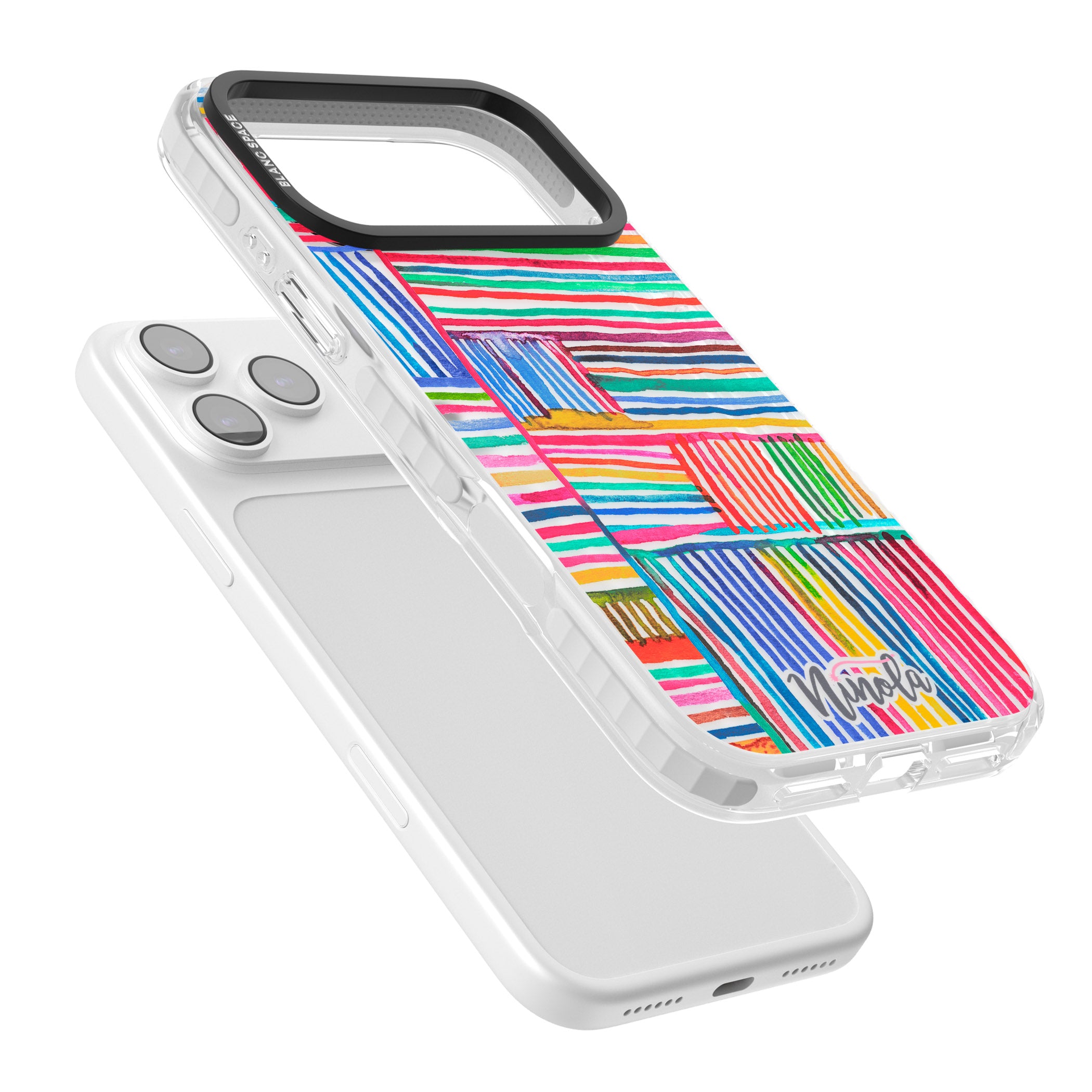 Vibrant Watercolor Lines iPhone 17 Pro Max Impact Clear Phone Case Colours