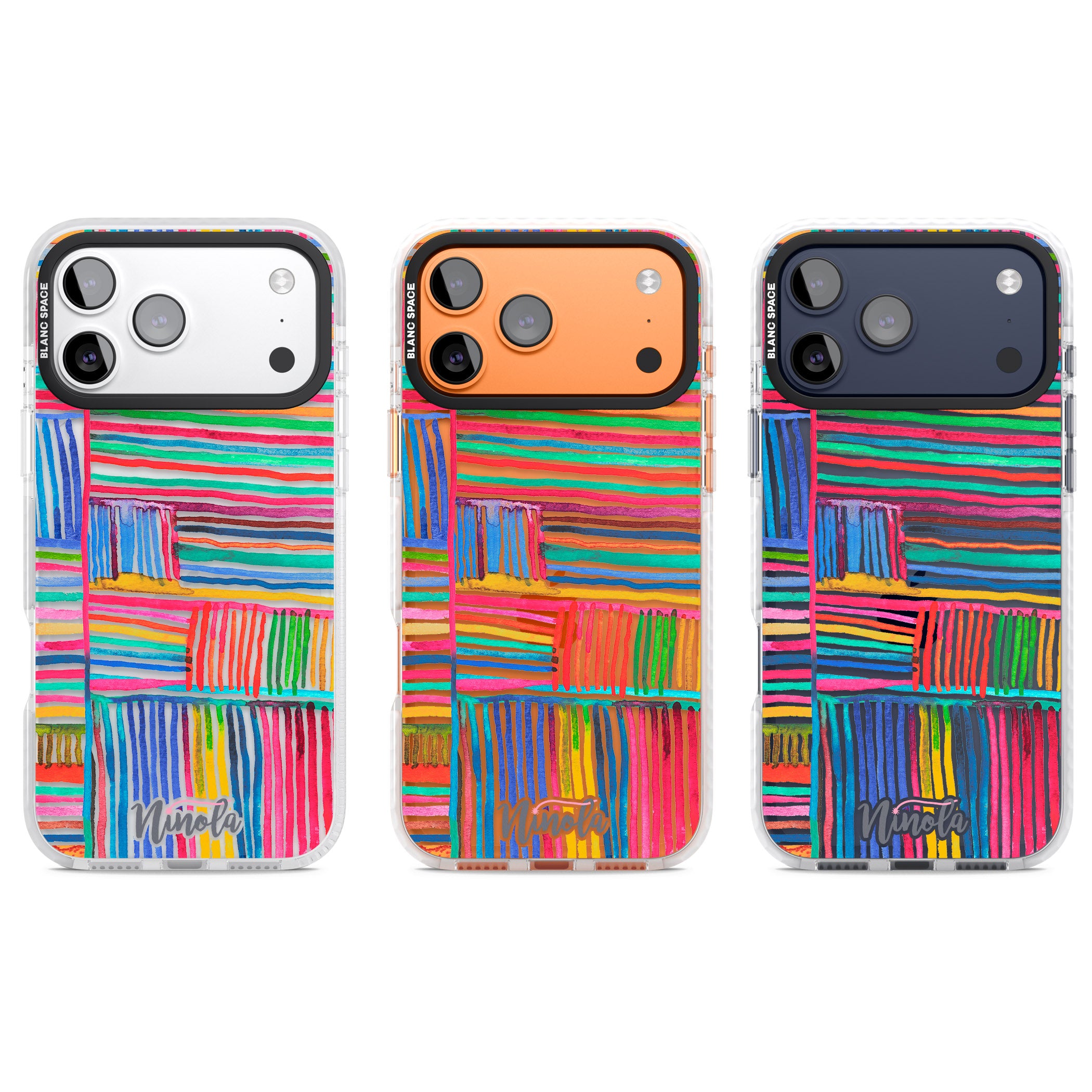 Vibrant Watercolor Lines iPhone 17 Pro Impact Clear Phone Case APT Impact Protection