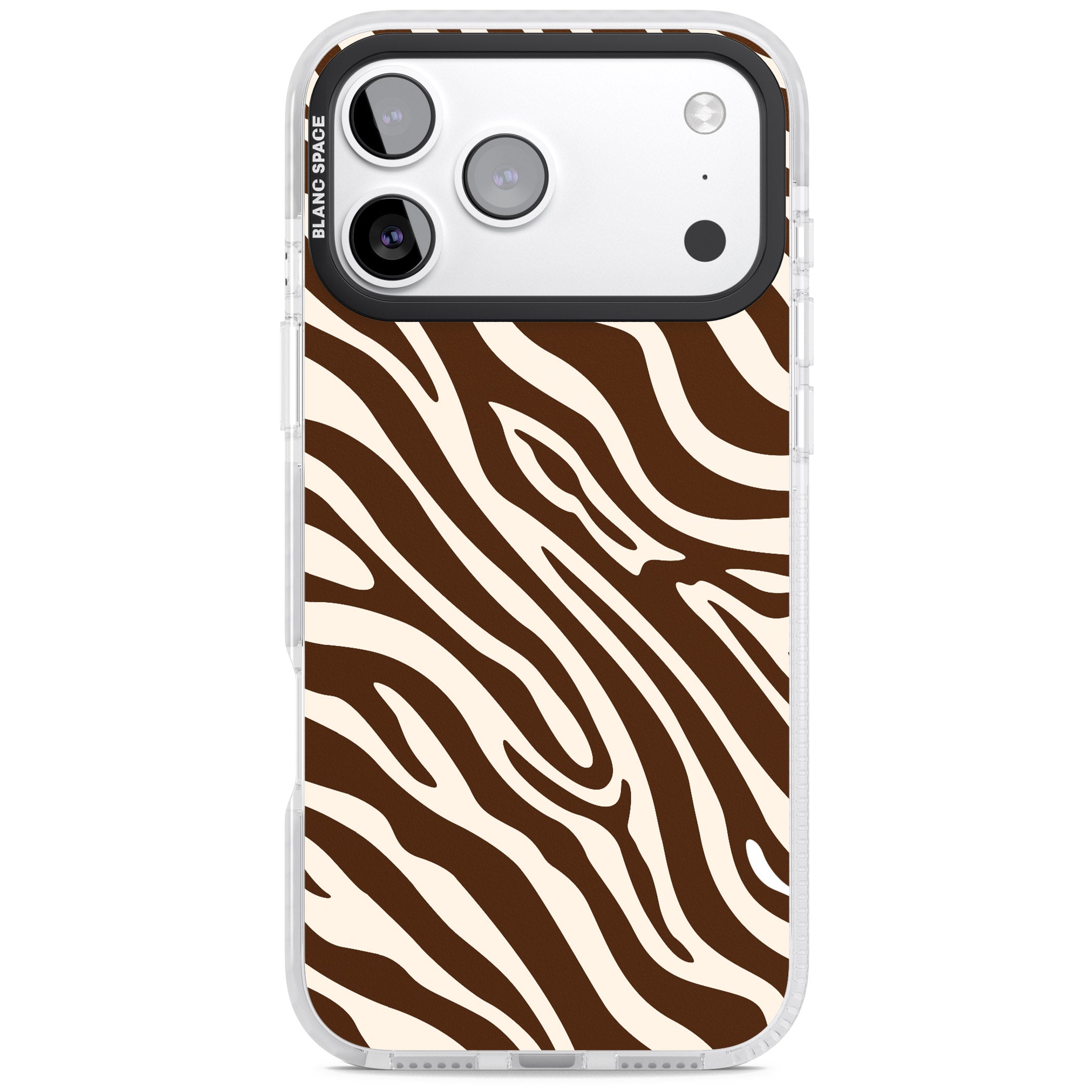 Brown & Cream Zebra iPhone 17 Pro Max Impact Clear Phone Case