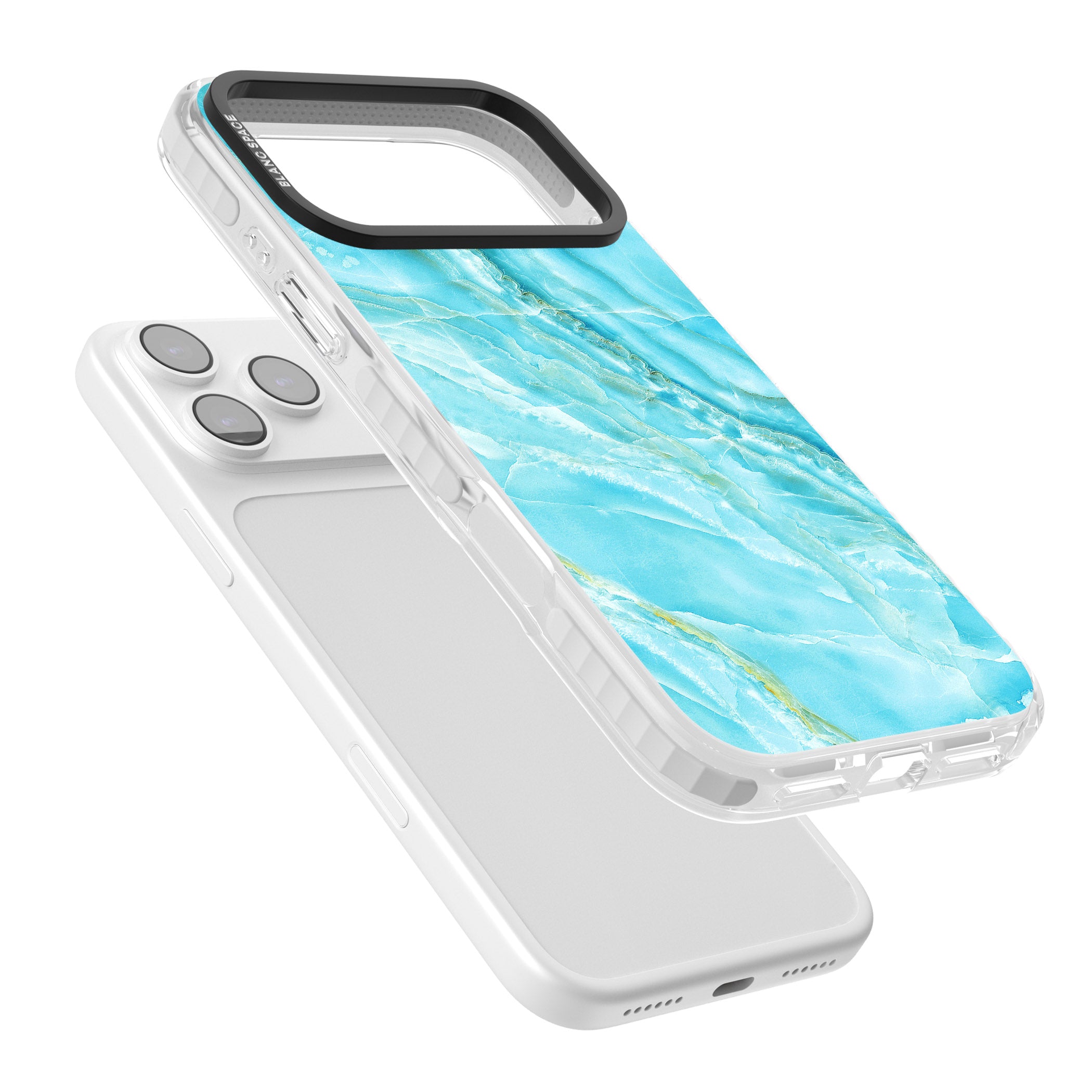 Blue Onyx Marble iPhone 17 Pro Max Impact Clear Phone Case Colours
