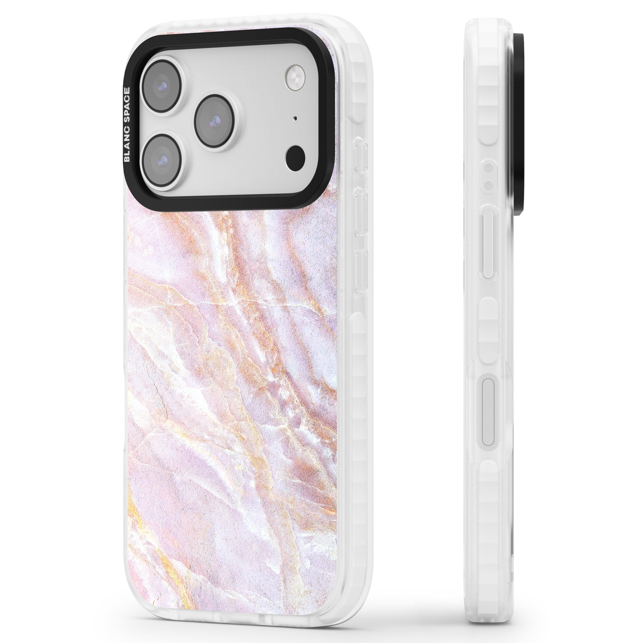 Soft Onyx Blush iPhone 17 Pro Max Impact Clear Phone Case Side Profile