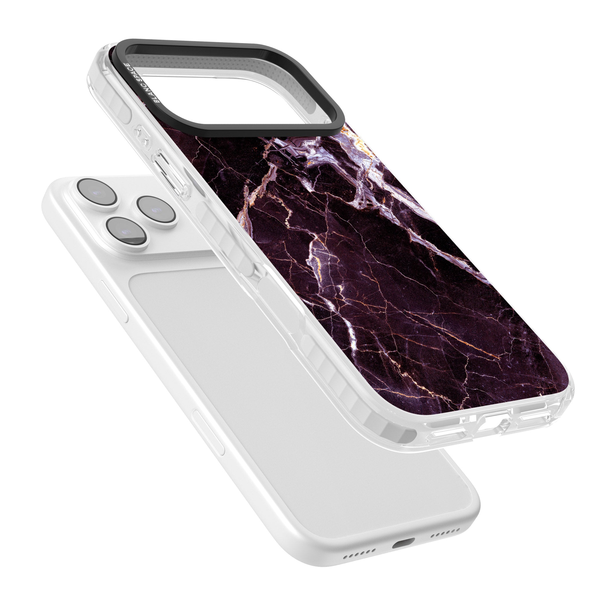 Violet Shatter Marble iPhone 17 Pro Max Impact Clear Phone Case Colours