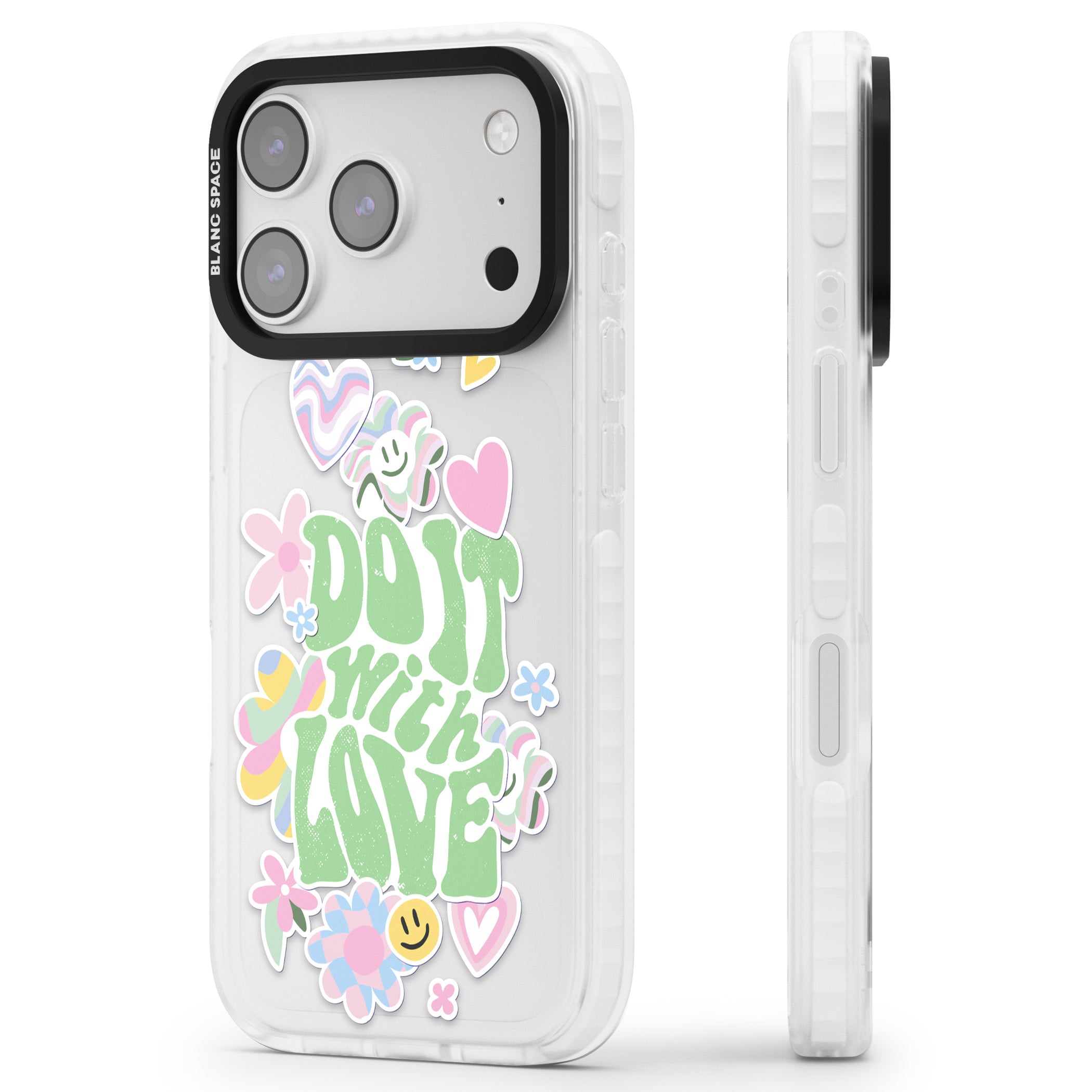 Do It With Love iPhone 17 Pro Max Impact Clear Phone Case Side Profile