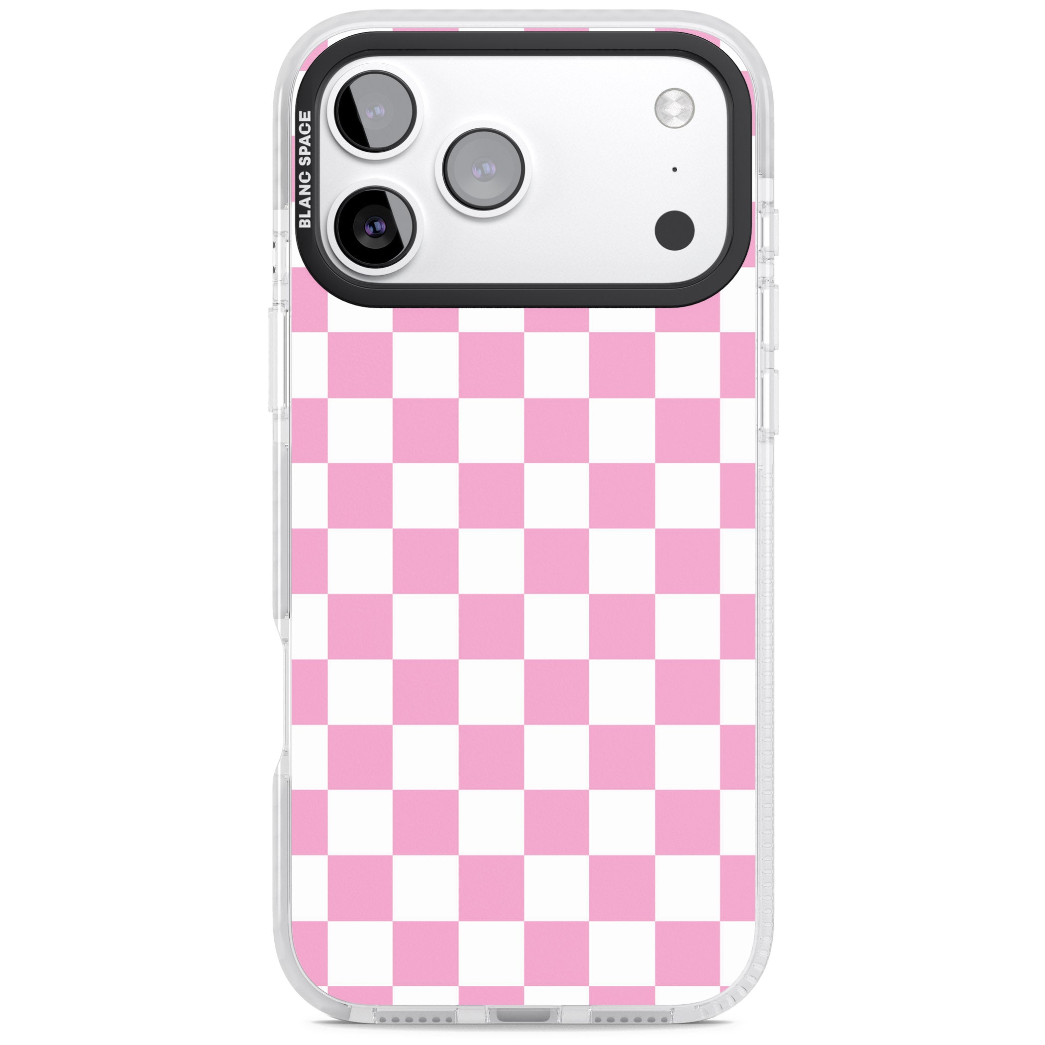 Pink Checkered iPhone 17 Pro Max Impact Clear Phone Case