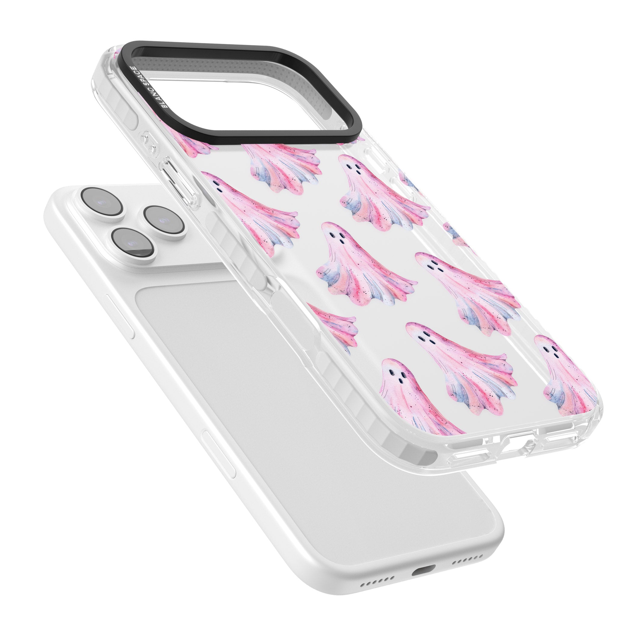 Pink Ghosts iPhone 17 Pro Max Impact Clear Phone Case Colours