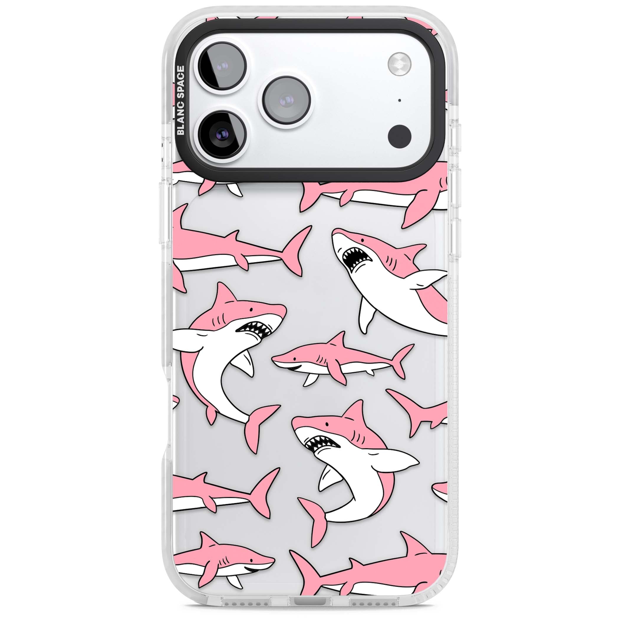 Bubblegum Sharks for her iPhone case | Black Impact case for iPhone 17 Pro, iPhone 17 Pro Max