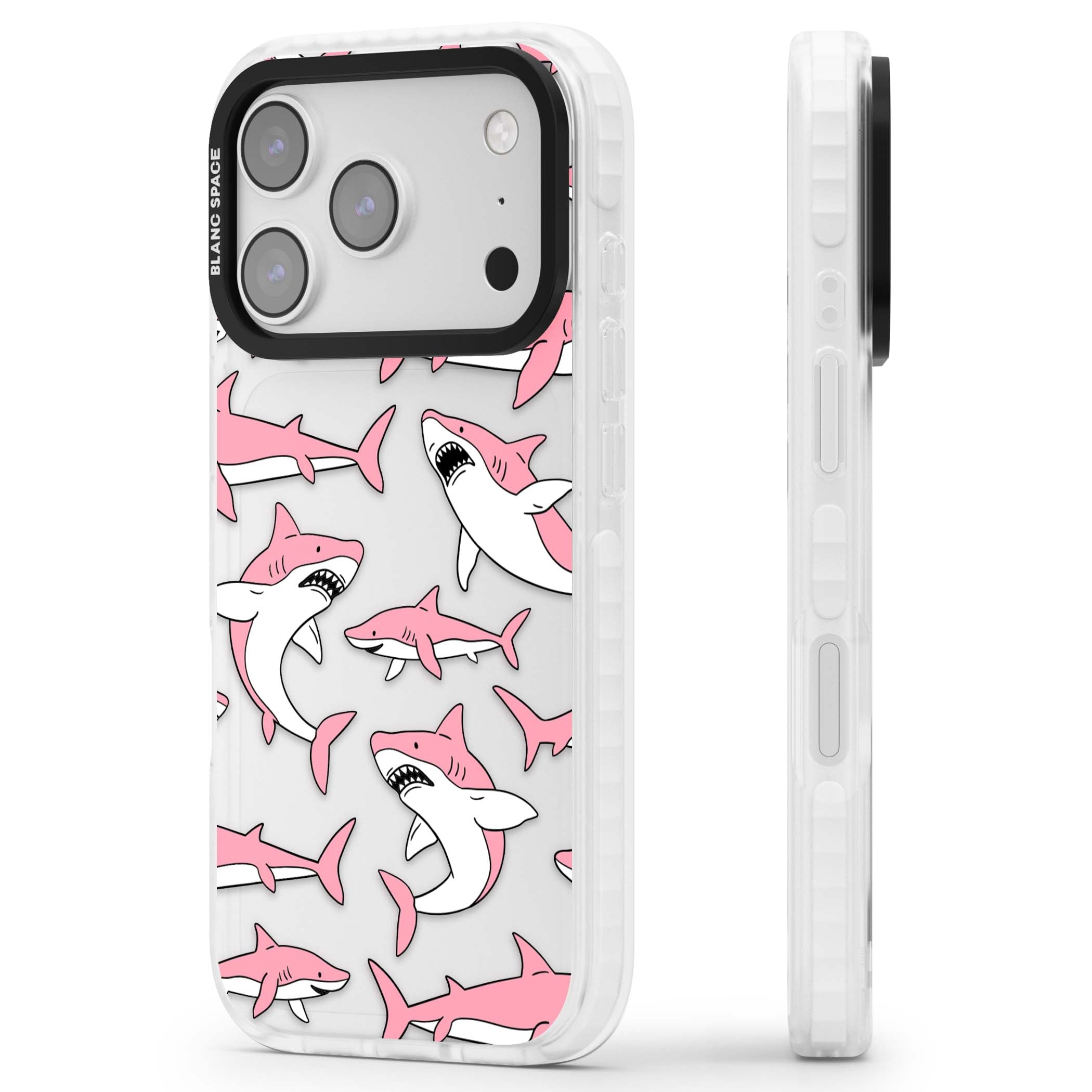Bubblegum Sharks for her iPhone case | Black Impact case for iPhone 17 Pro, iPhone 17 Pro Max