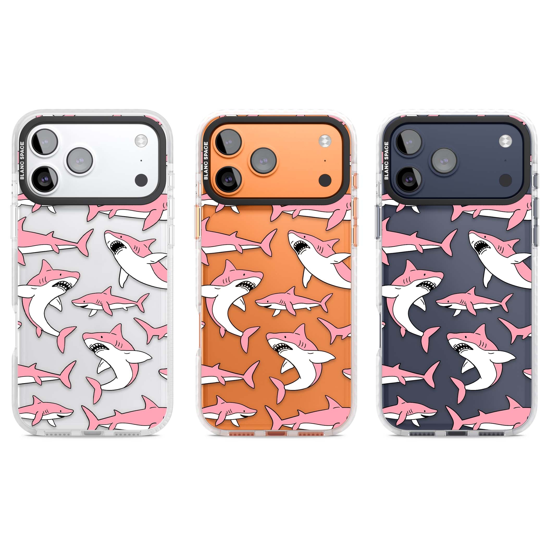 Bubblegum Sharks for her iPhone case | Black Impact case for iPhone 17 Pro, iPhone 17 Pro Max