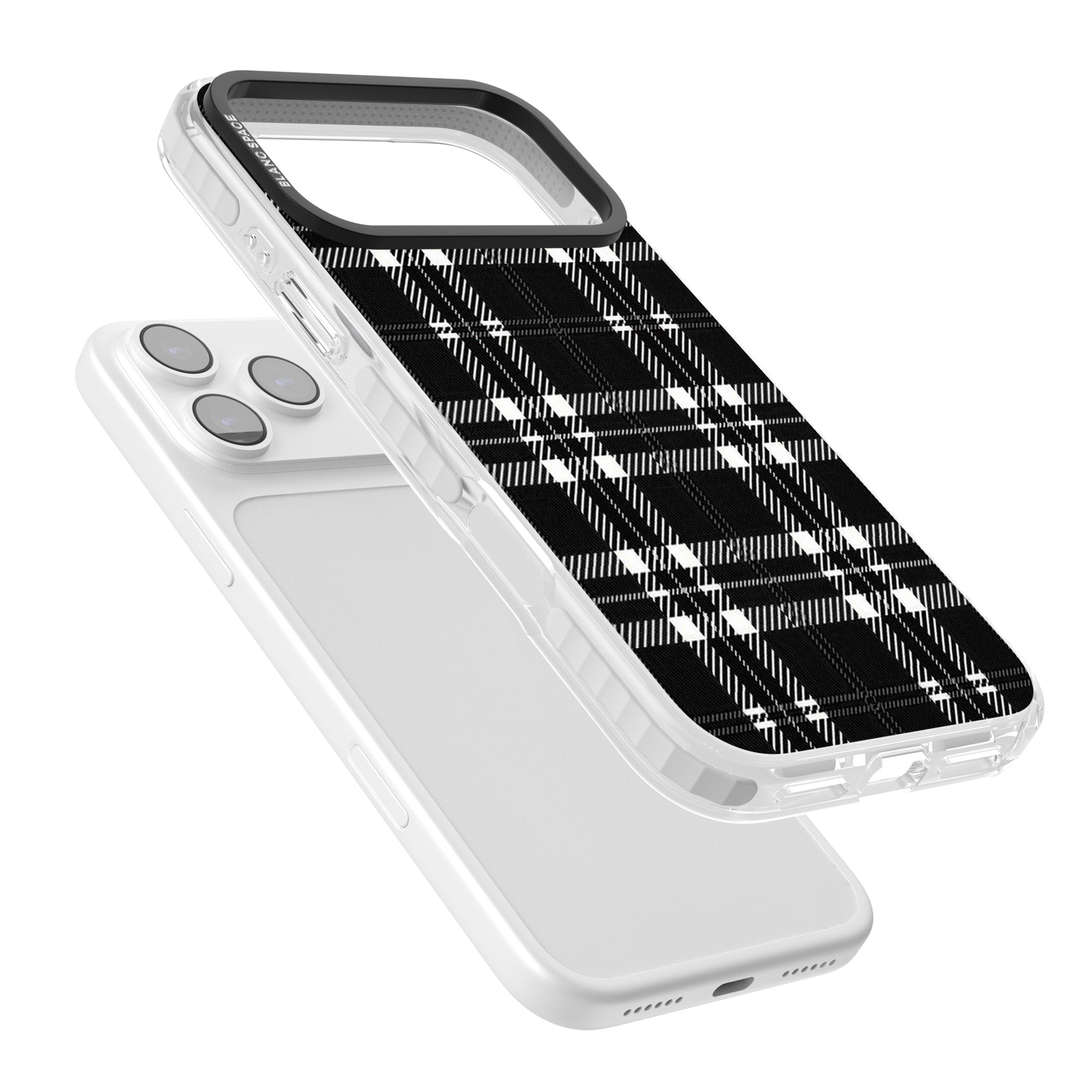 Divine Black Plaid iPhone 17 Pro Max Impact Clear Phone Case Colours