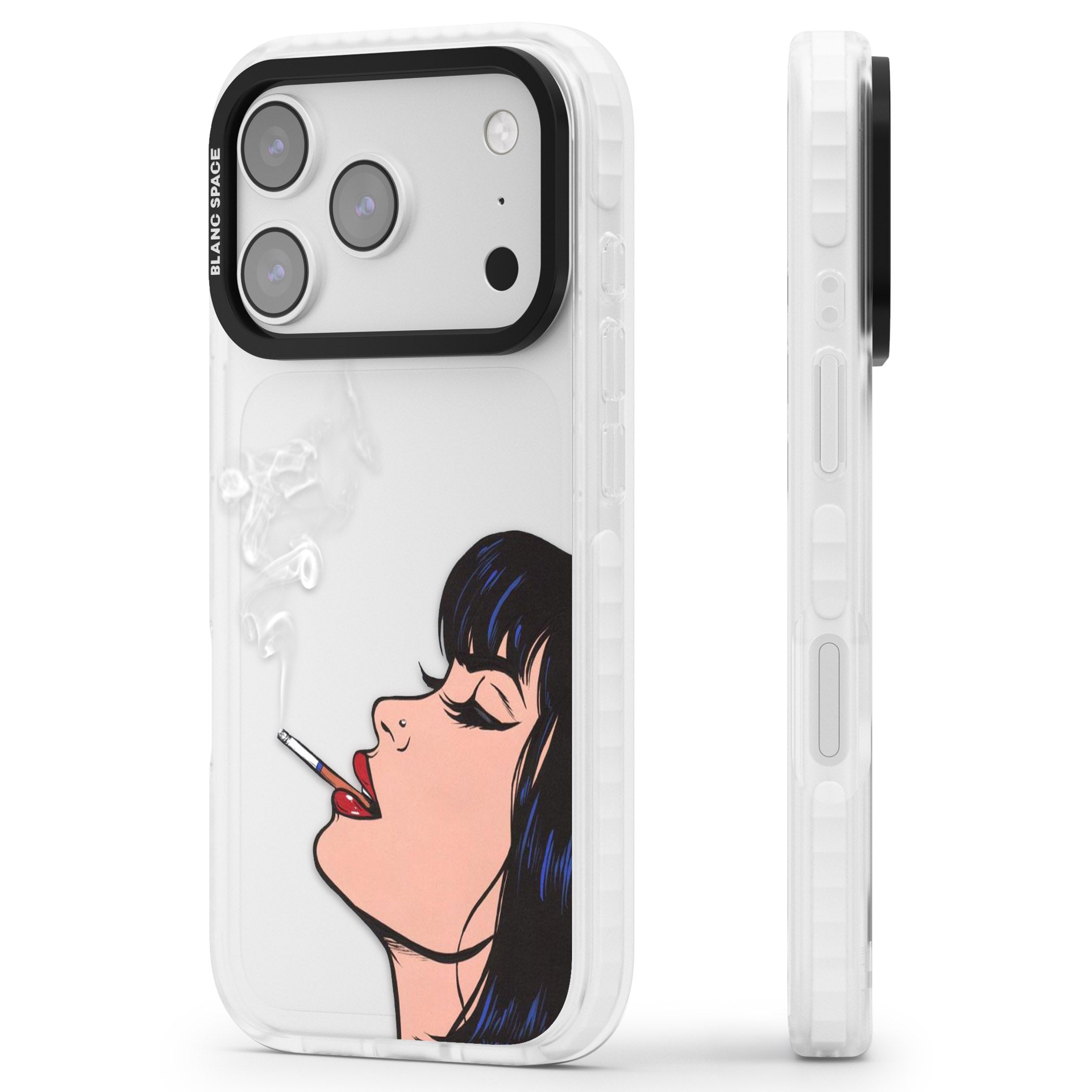 Stress Relief Pop Art iPhone 17 Pro Max Impact Clear Phone Case Side Profile