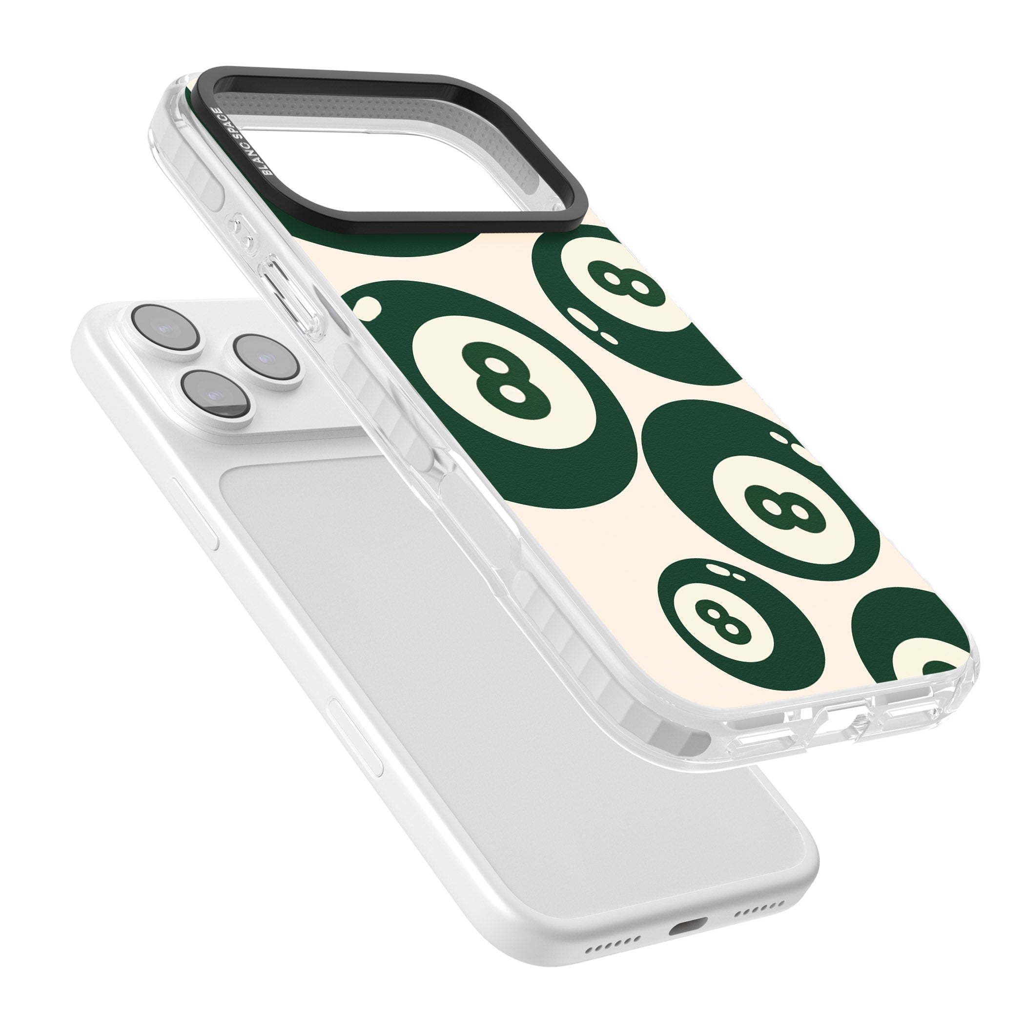 Green Eight Balls iPhone 17 Pro Max Impact Clear Phone Case Colours