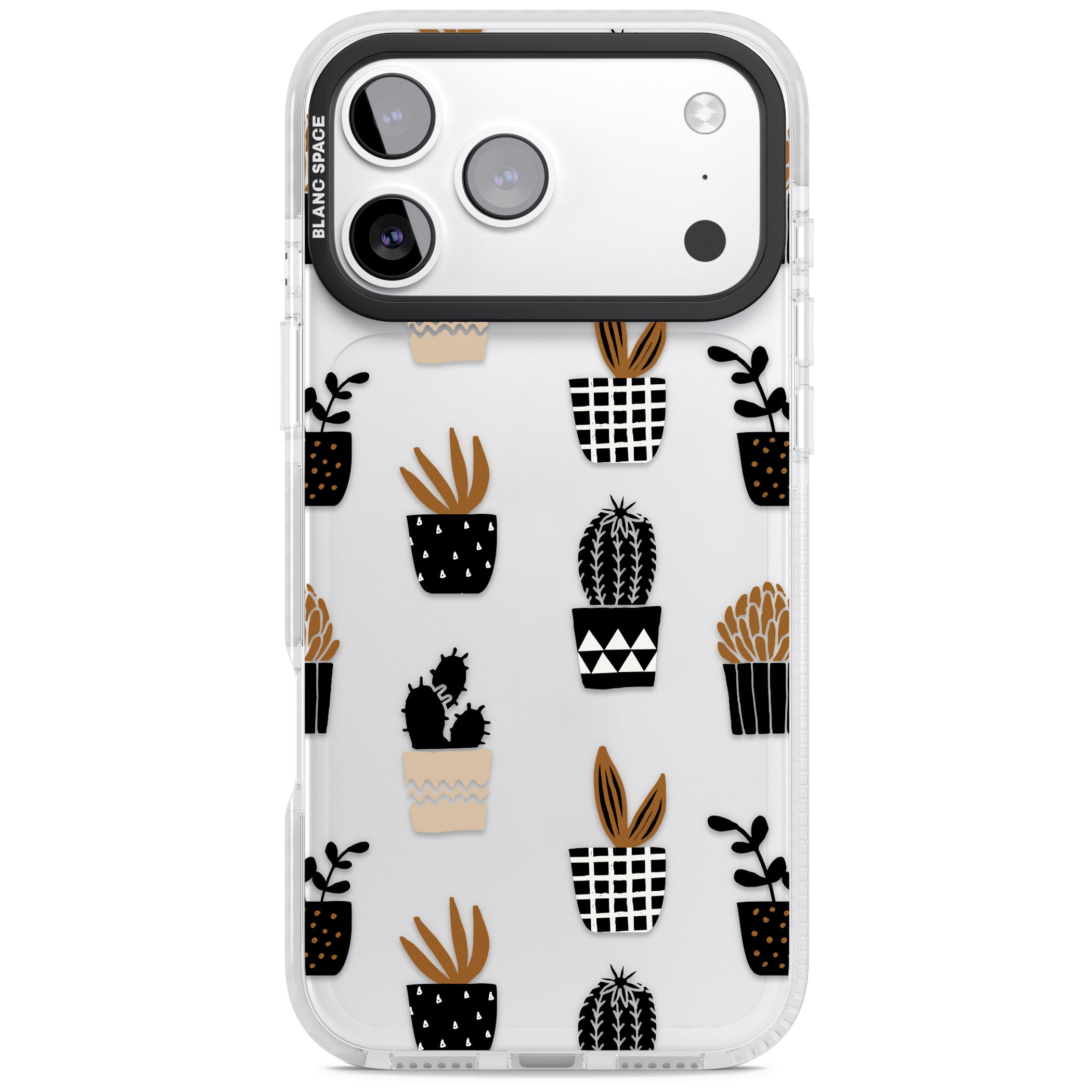 Large Mixed Plants Pattern Clear iPhone 17 Pro Max Impact Clear Phone Case