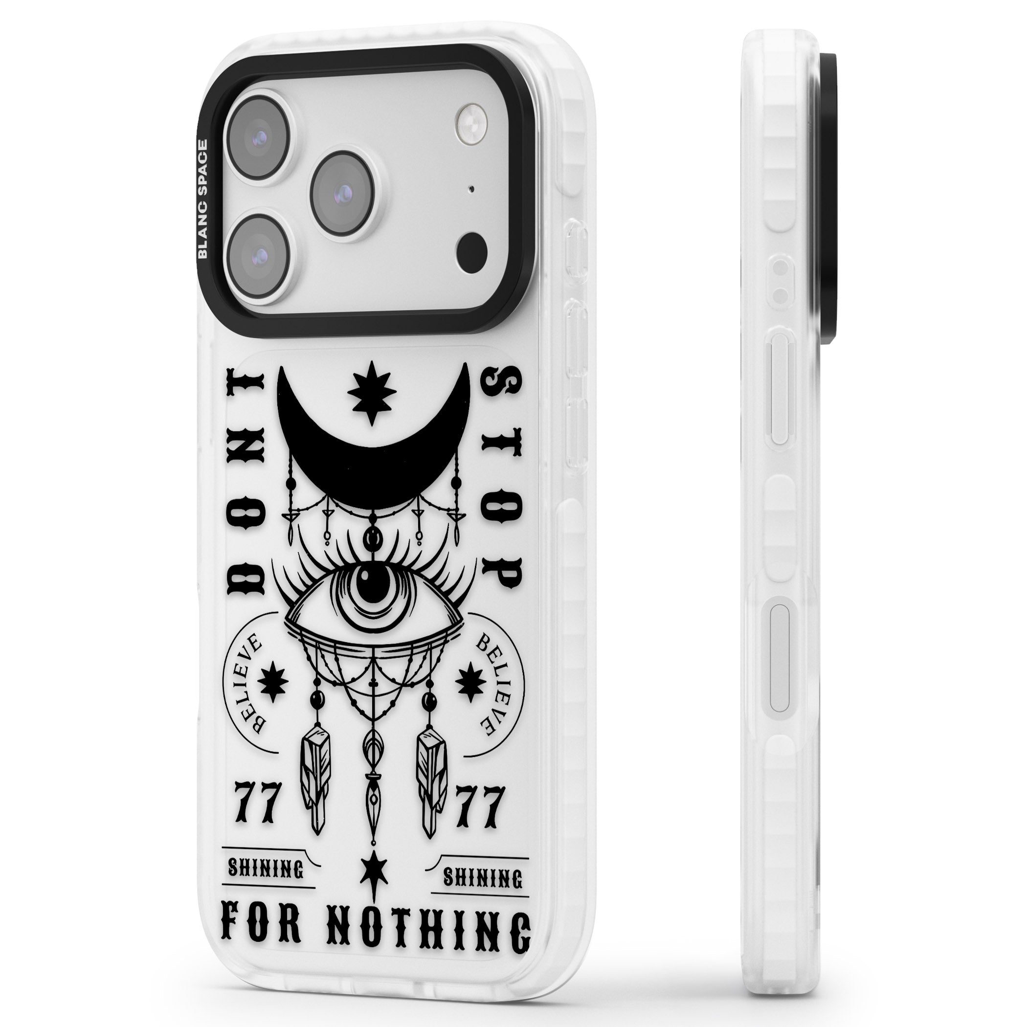 Dont Stop For Nothing iPhone 17 Pro Max Impact Clear Phone Case Side Profile