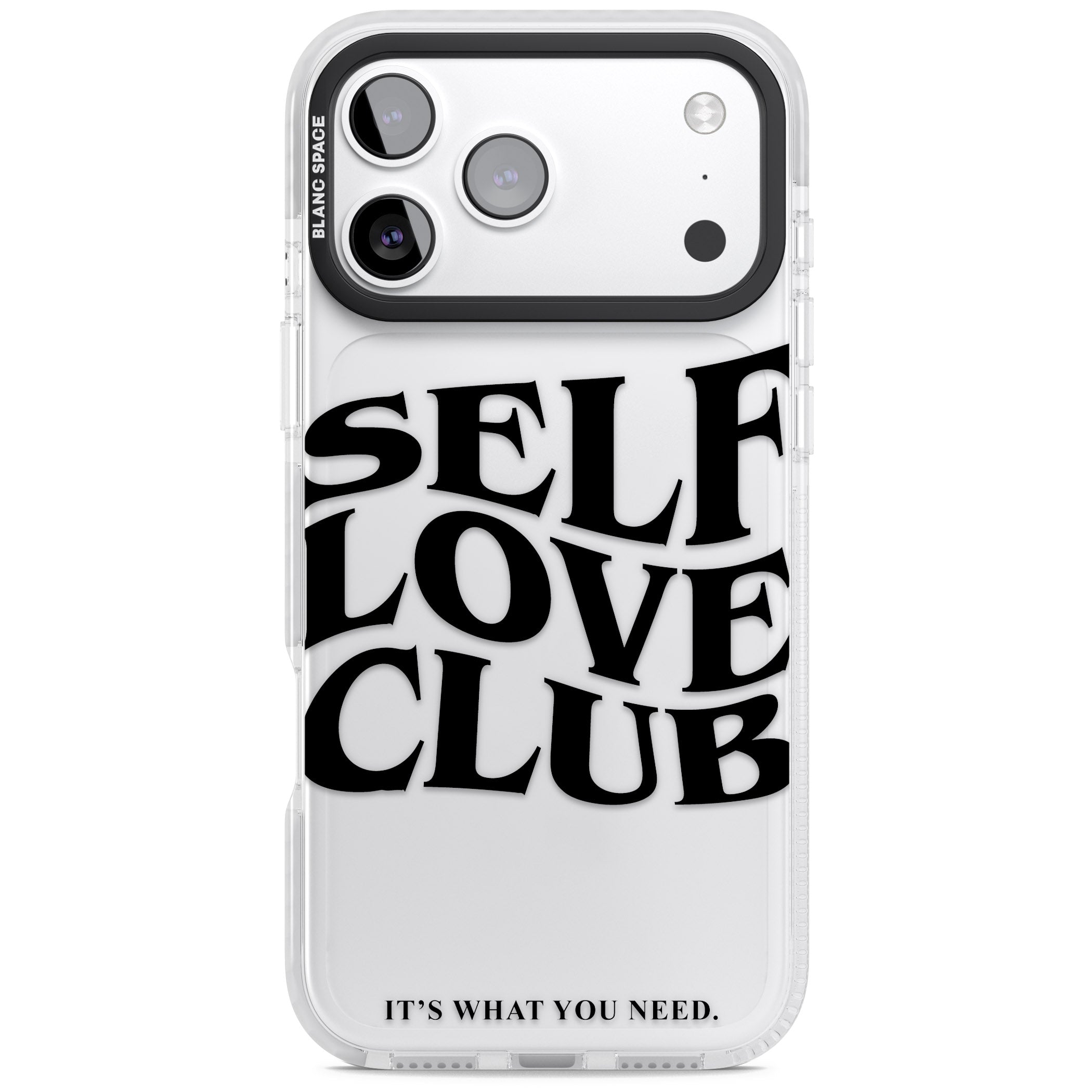 Self Love Club Black iPhone 17 Pro Max Impact Clear Phone Case