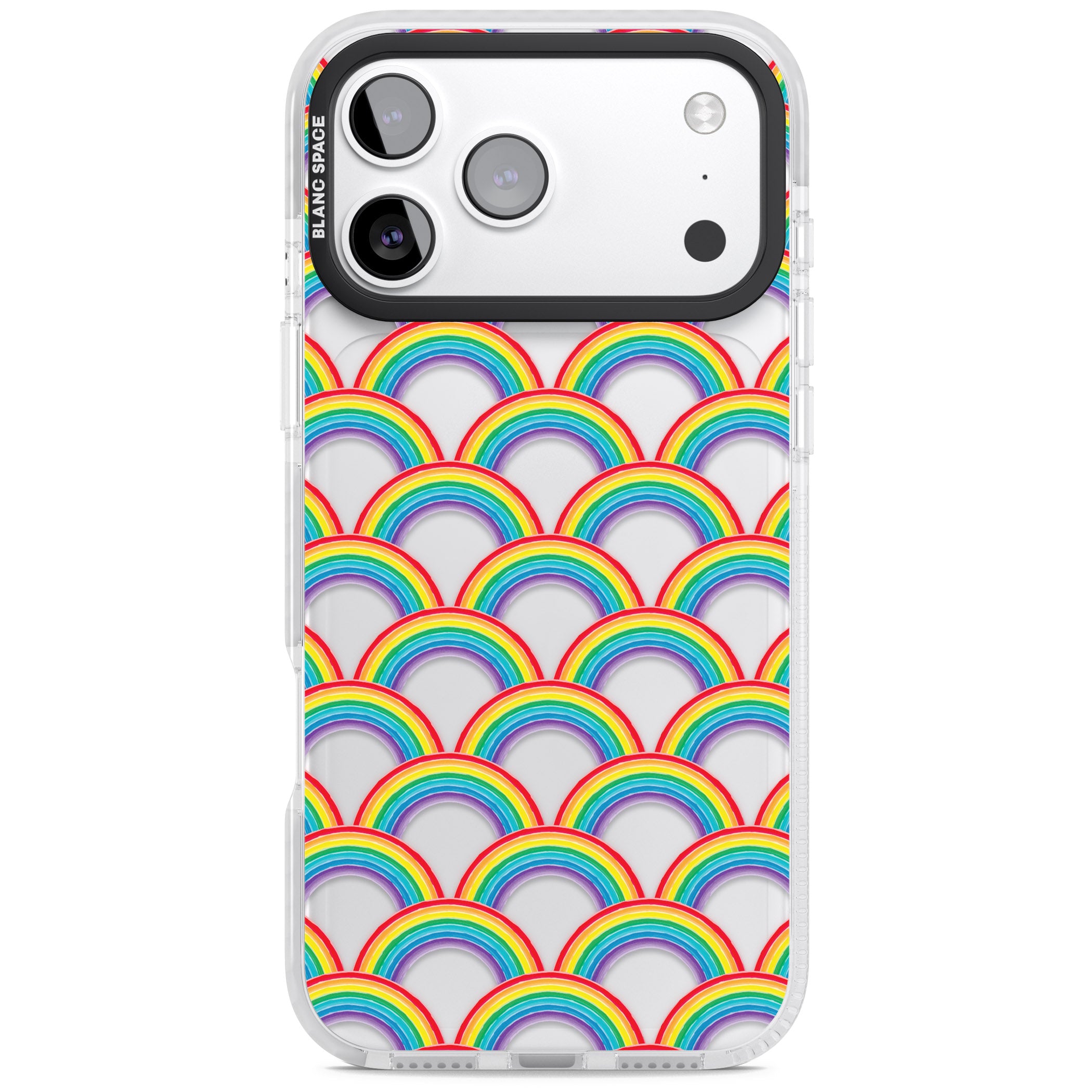 Rainbow Arc Pattern iPhone 17 Pro Max Impact Clear Phone Case