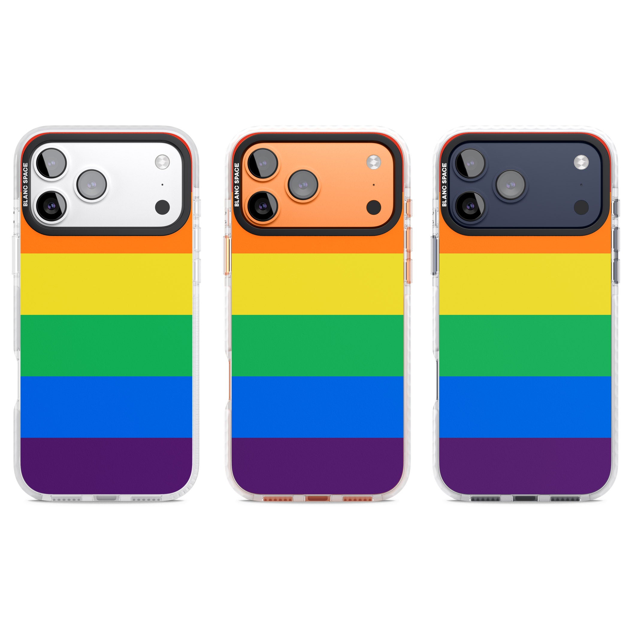 Rainbow Stripes iPhone 17 Pro Impact Clear Phone Case APT Impact Protection