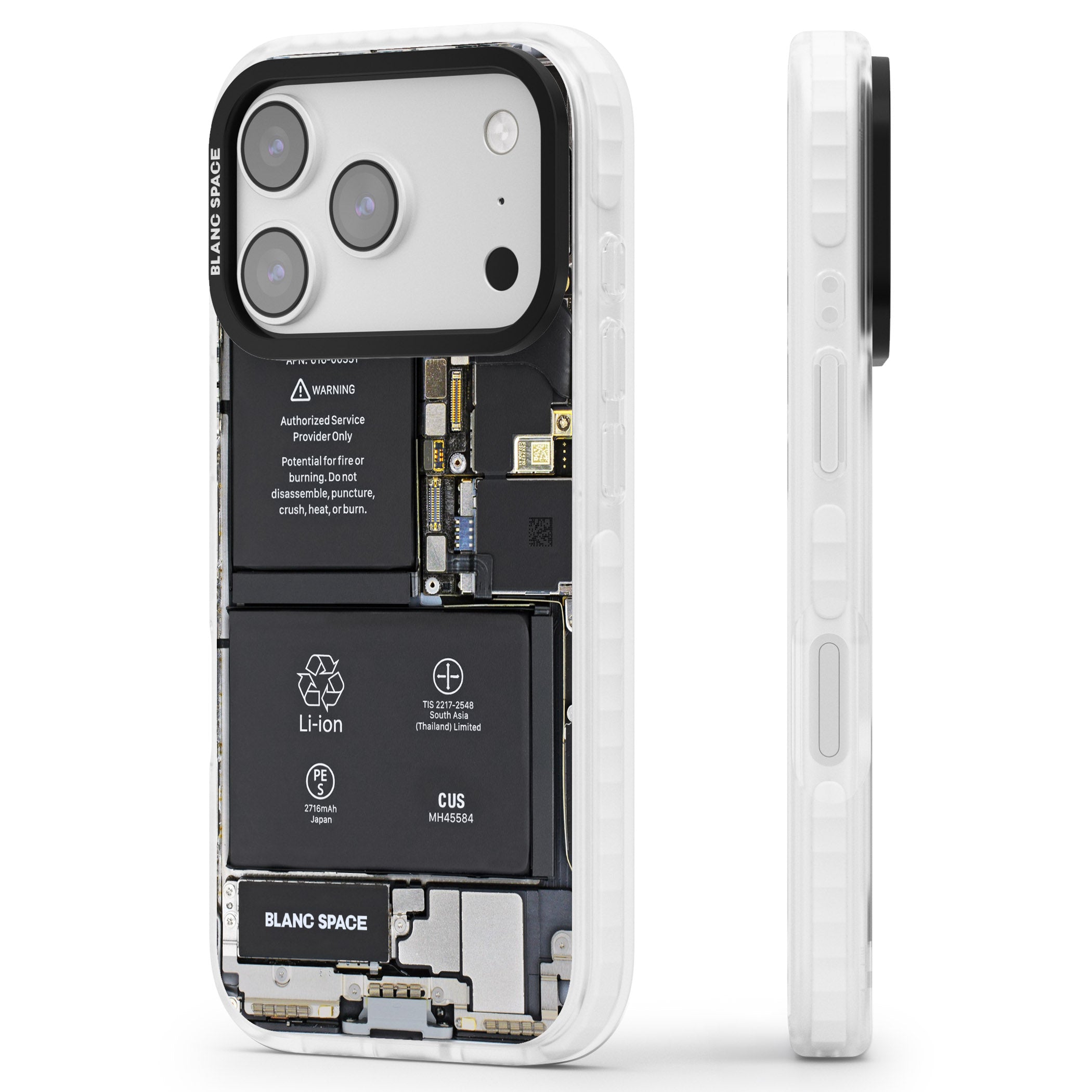 Circuit Board Standard iPhone 17 Pro Max Impact Clear Phone Case Side Profile