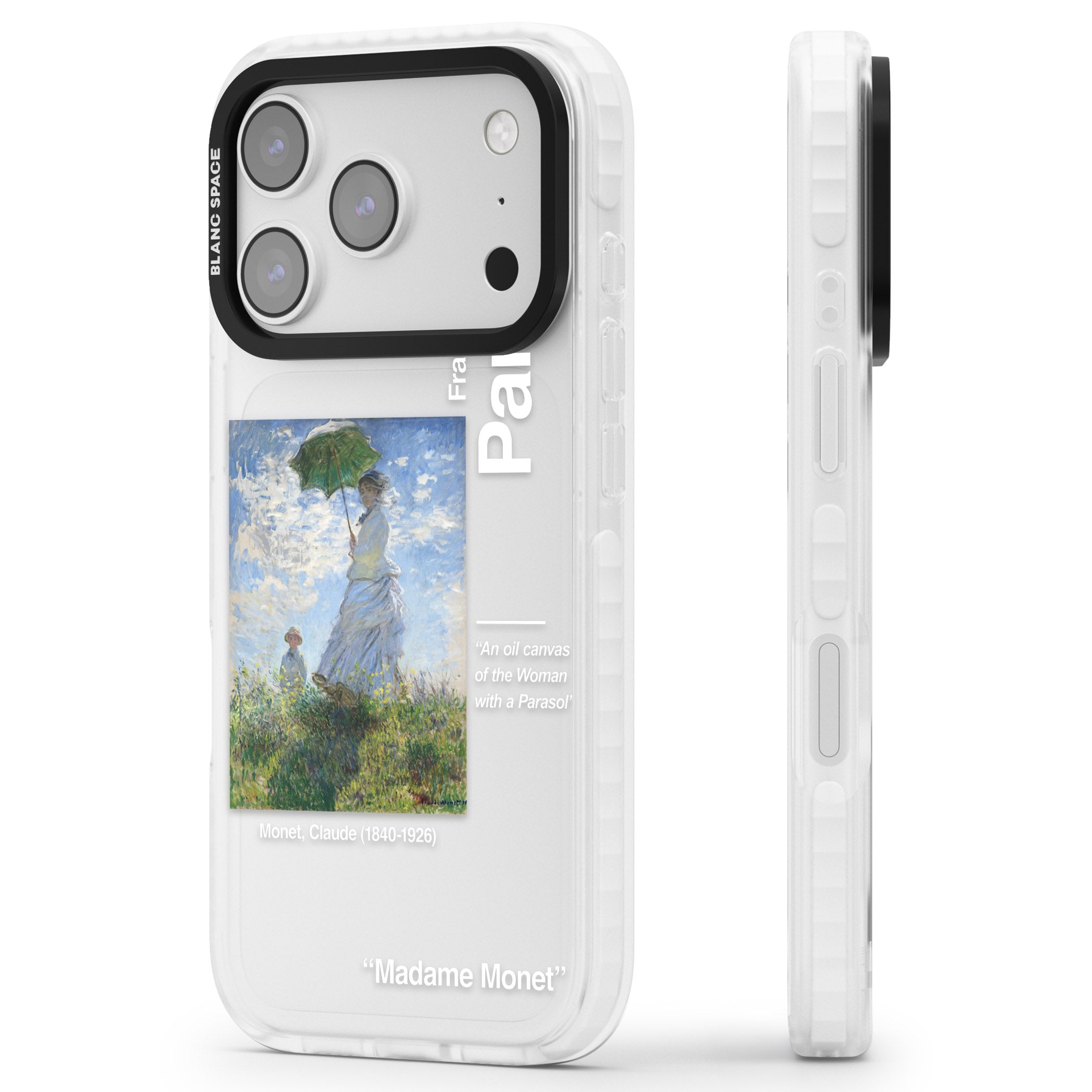 Madame Monet And Her Son iPhone 17 Pro Max Impact Clear Phone Case Side Profile