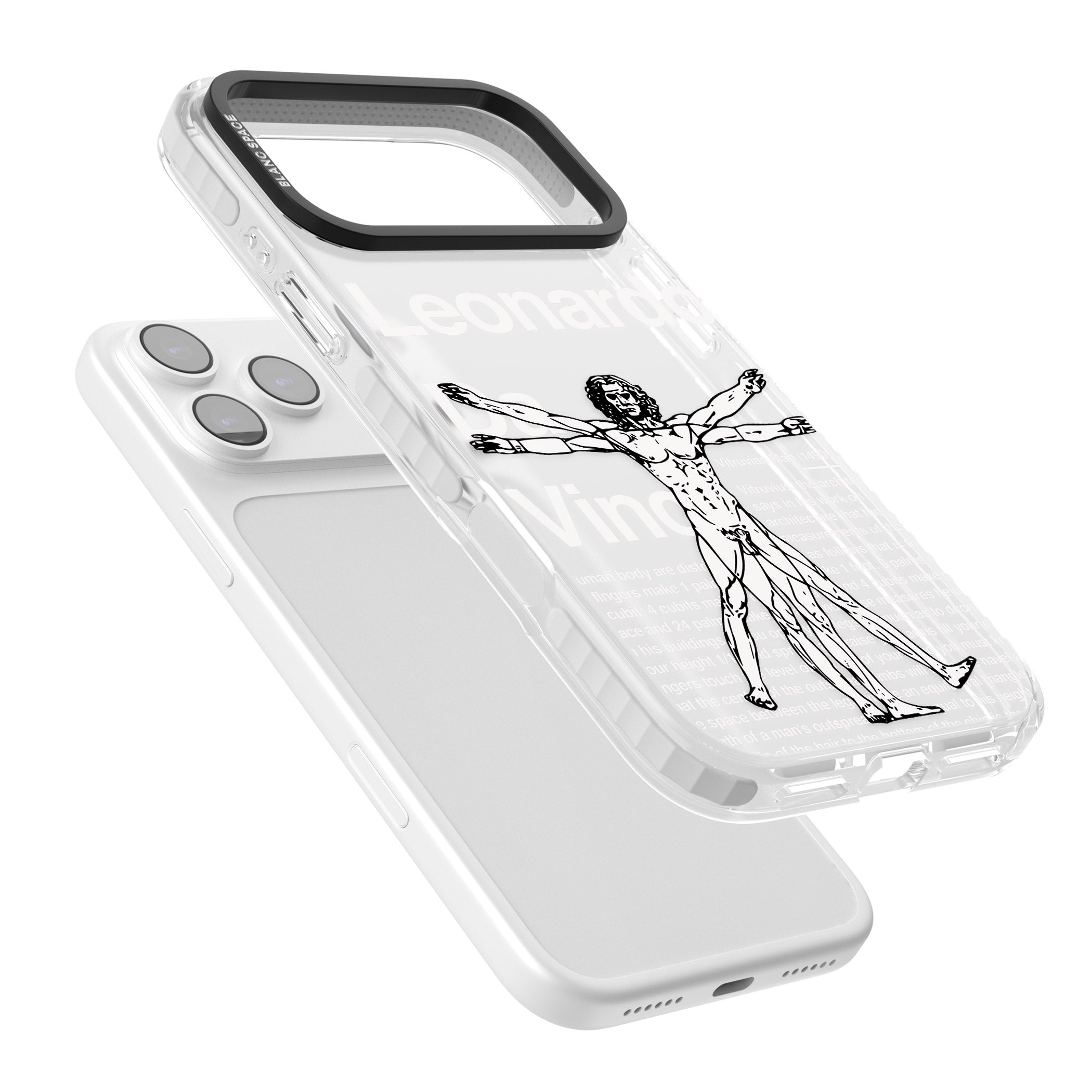 Vitruvian Man iPhone 17 Pro Max Impact Clear Phone Case Colours