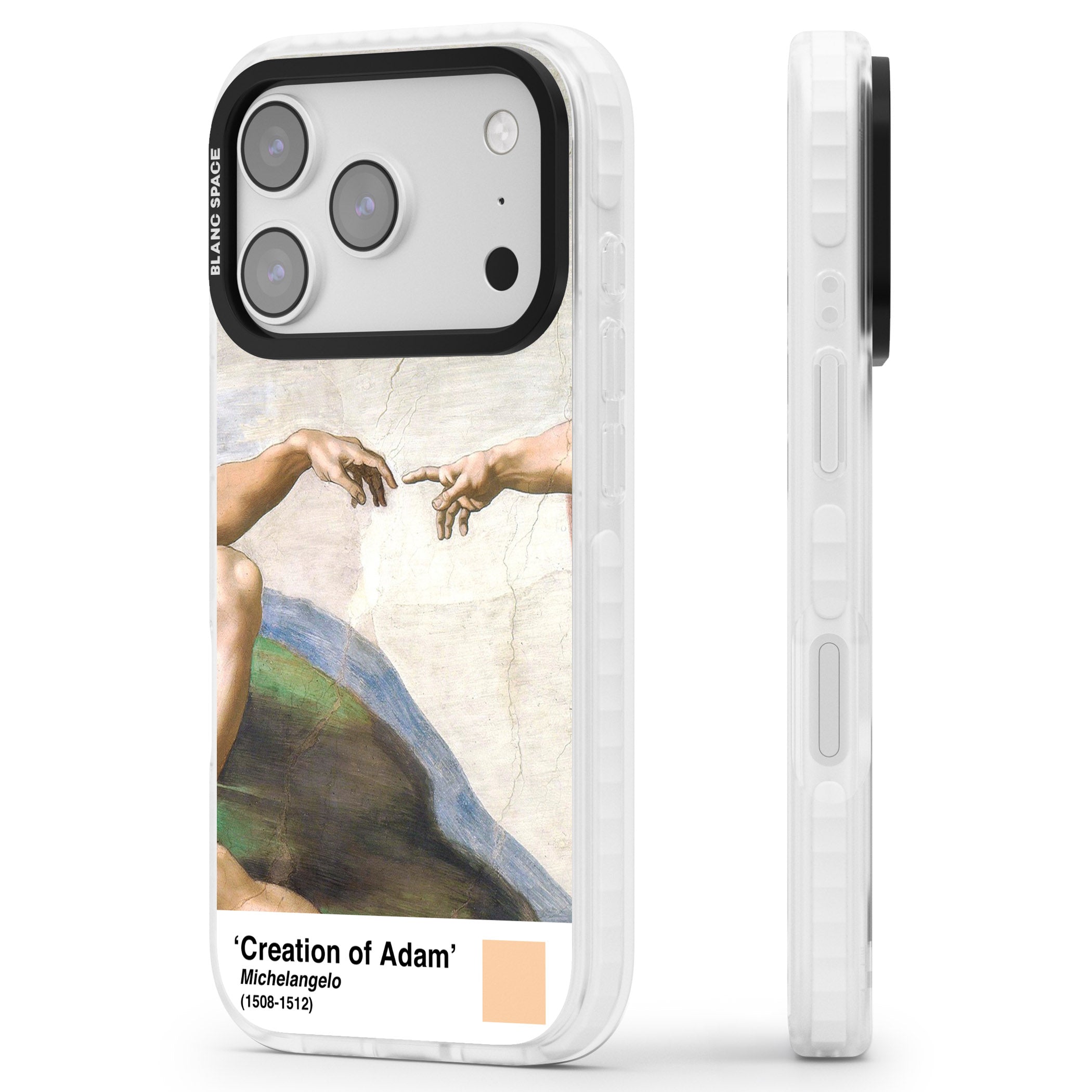 Creation Of Adam iPhone 17 Pro Max Impact Clear Phone Case Side Profile