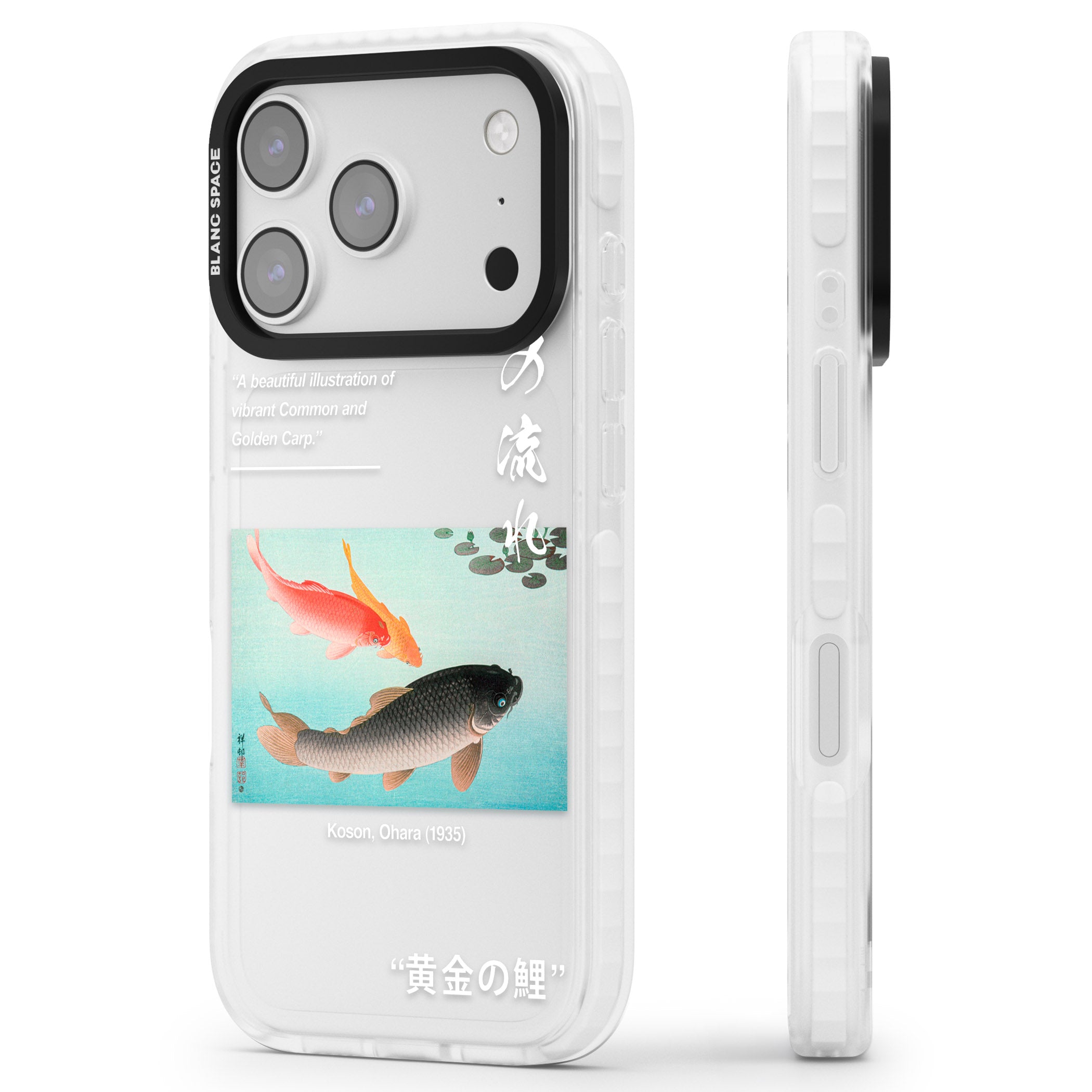 Golden Carp iPhone 17 Pro Max Impact Clear Phone Case Side Profile