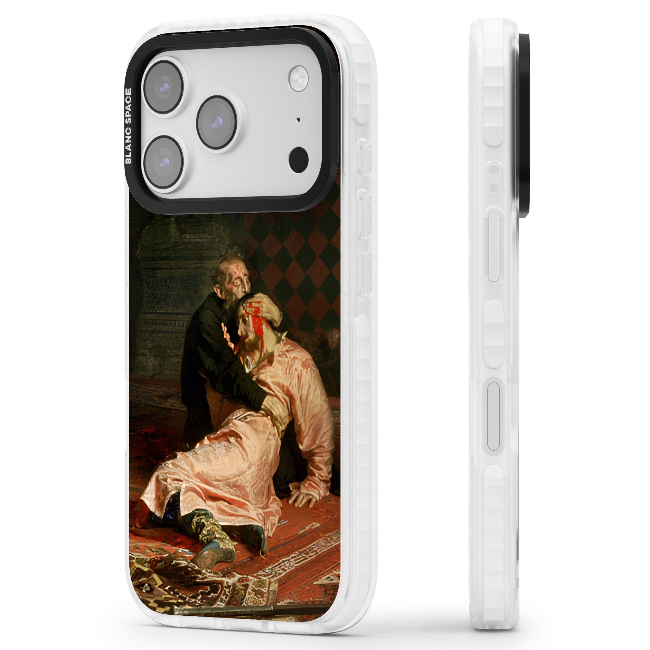 Ivan The Terrible & His Son iPhone 17 Pro Max Impact Clear Phone Case Side Profile