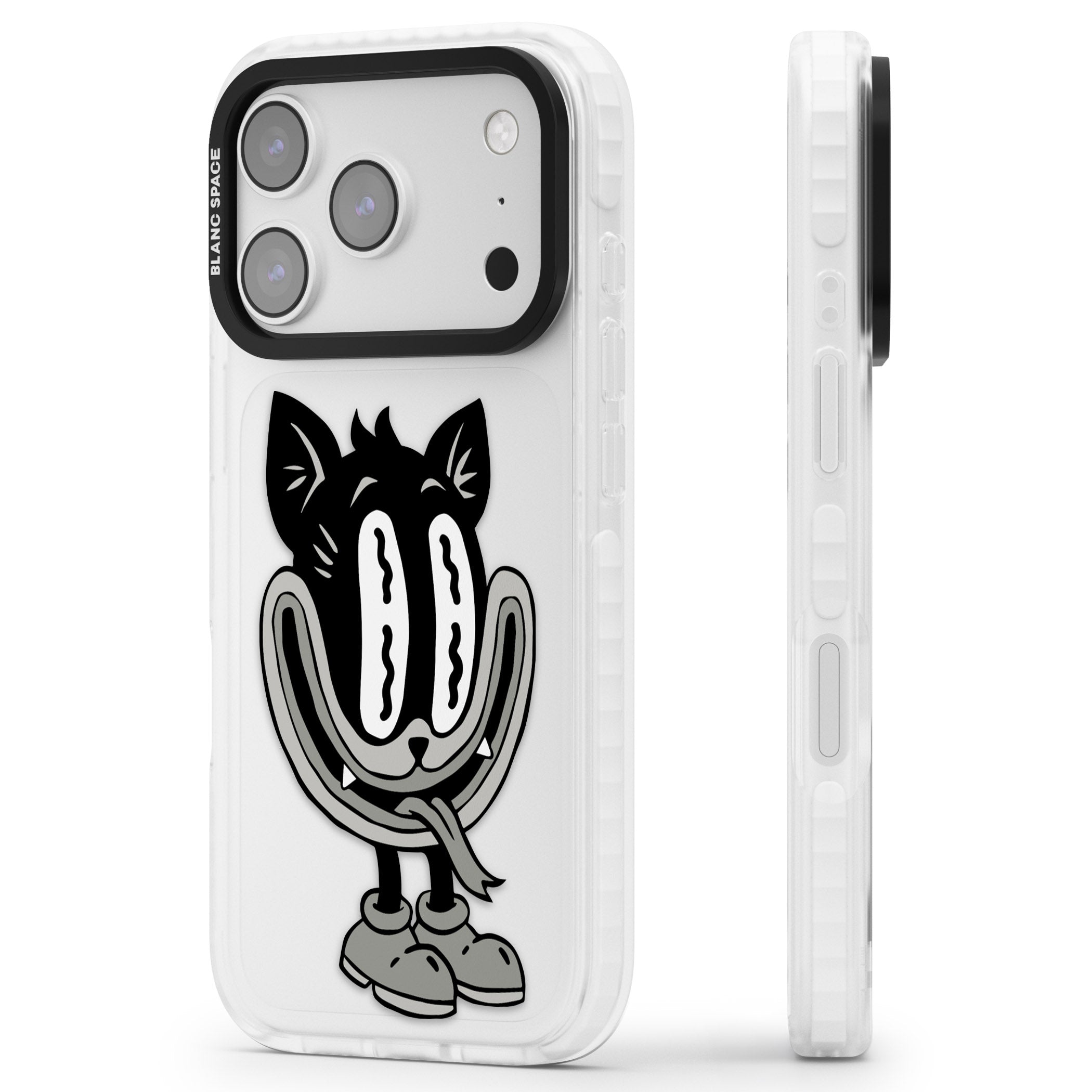 Faded Feline iPhone 17 Pro Max Impact Clear Phone Case Side Profile