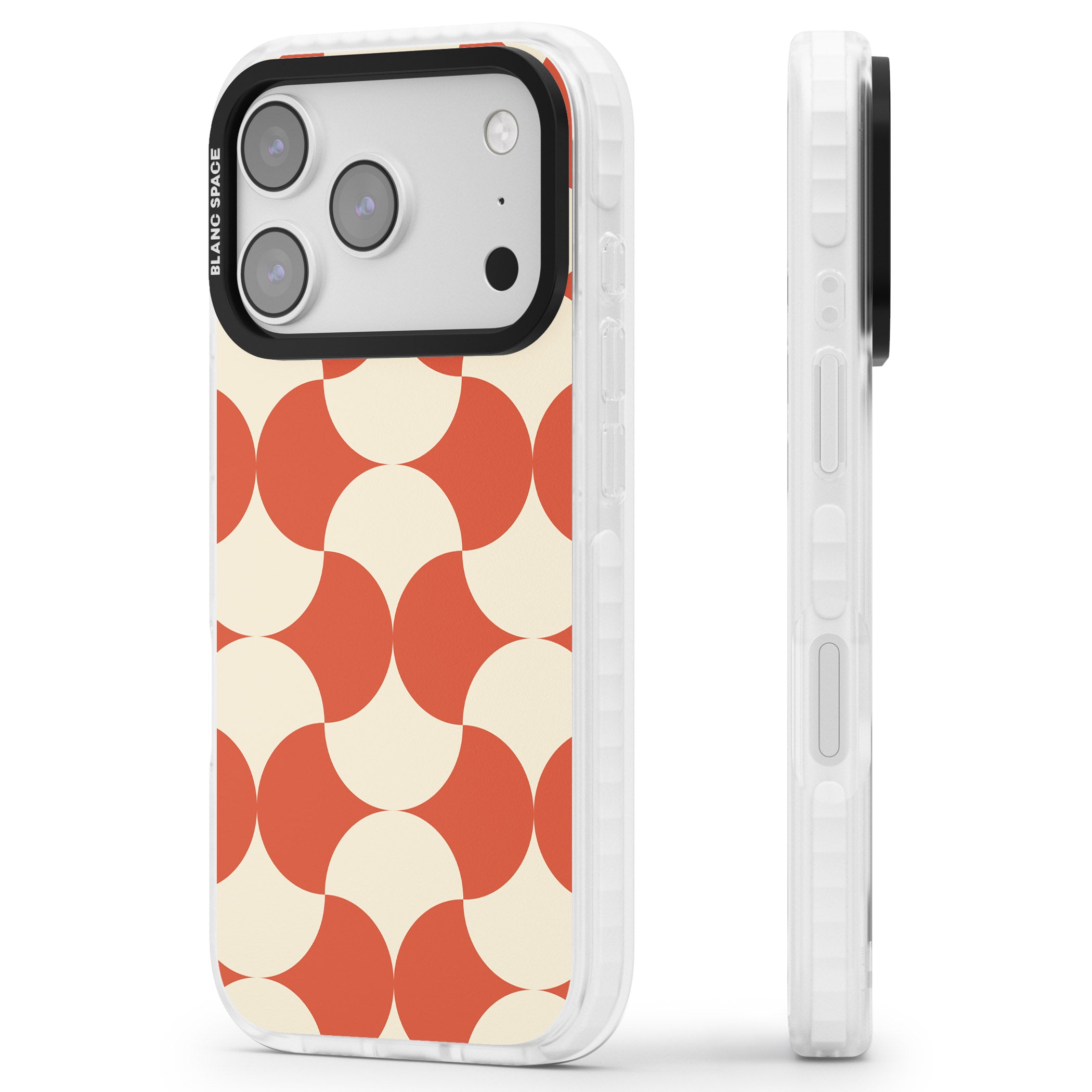 Abstract Retro Shapes iPhone 17 Pro Max Impact Clear Phone Case Side Profile