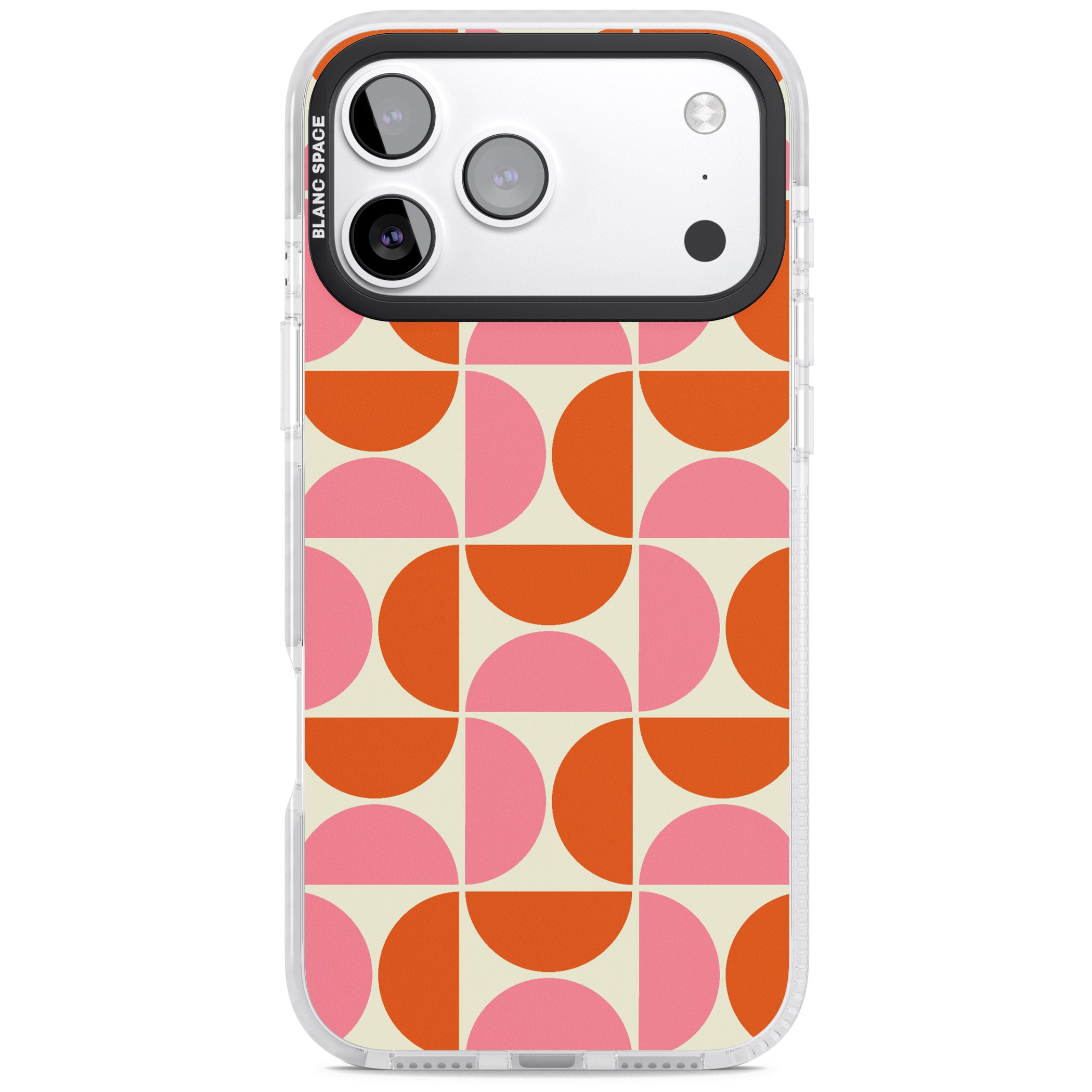 Retro Half Circle Pattern iPhone 17 Pro Max Impact Clear Phone Case