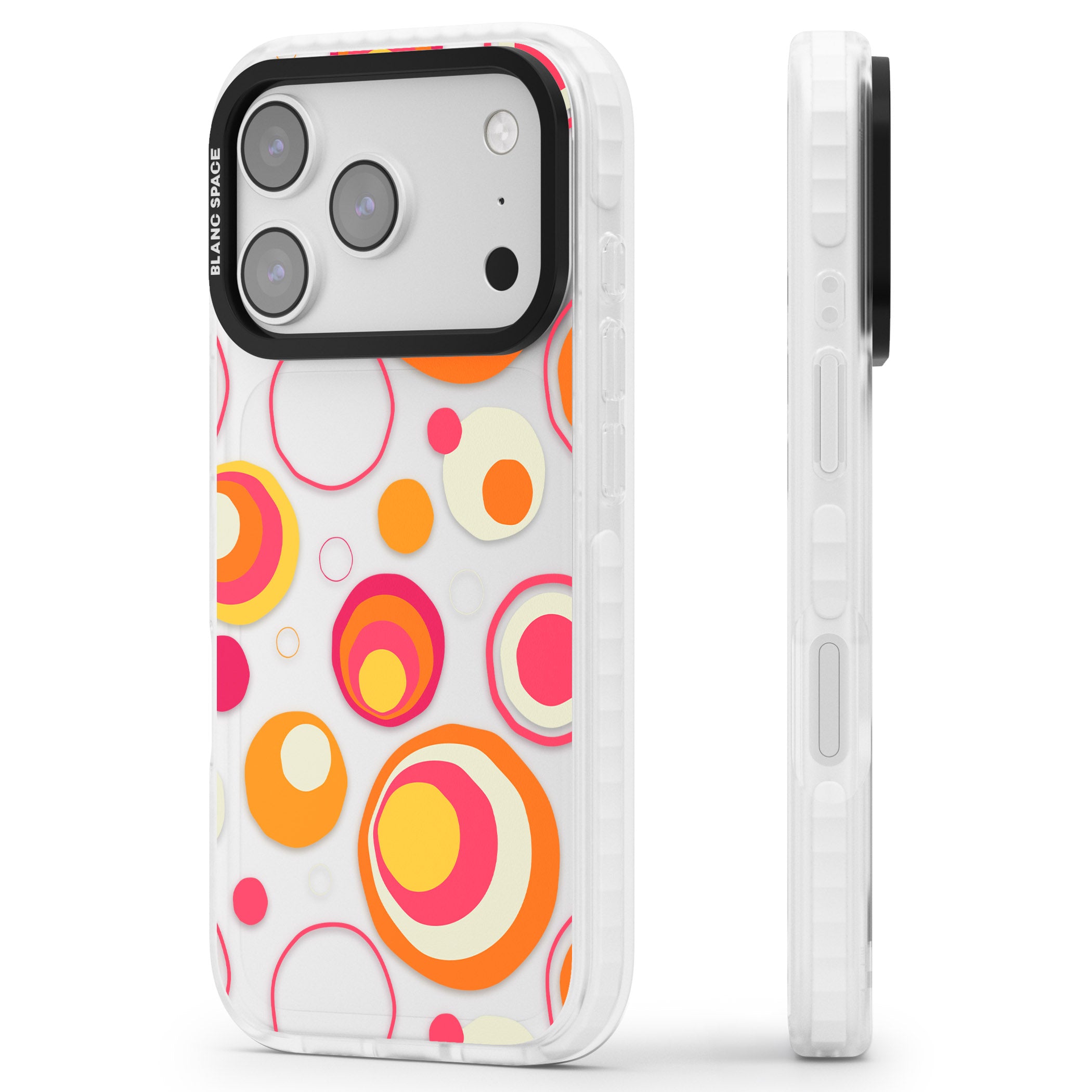 Mid Century Party Pattern iPhone 17 Pro Max Impact Clear Phone Case Side Profile