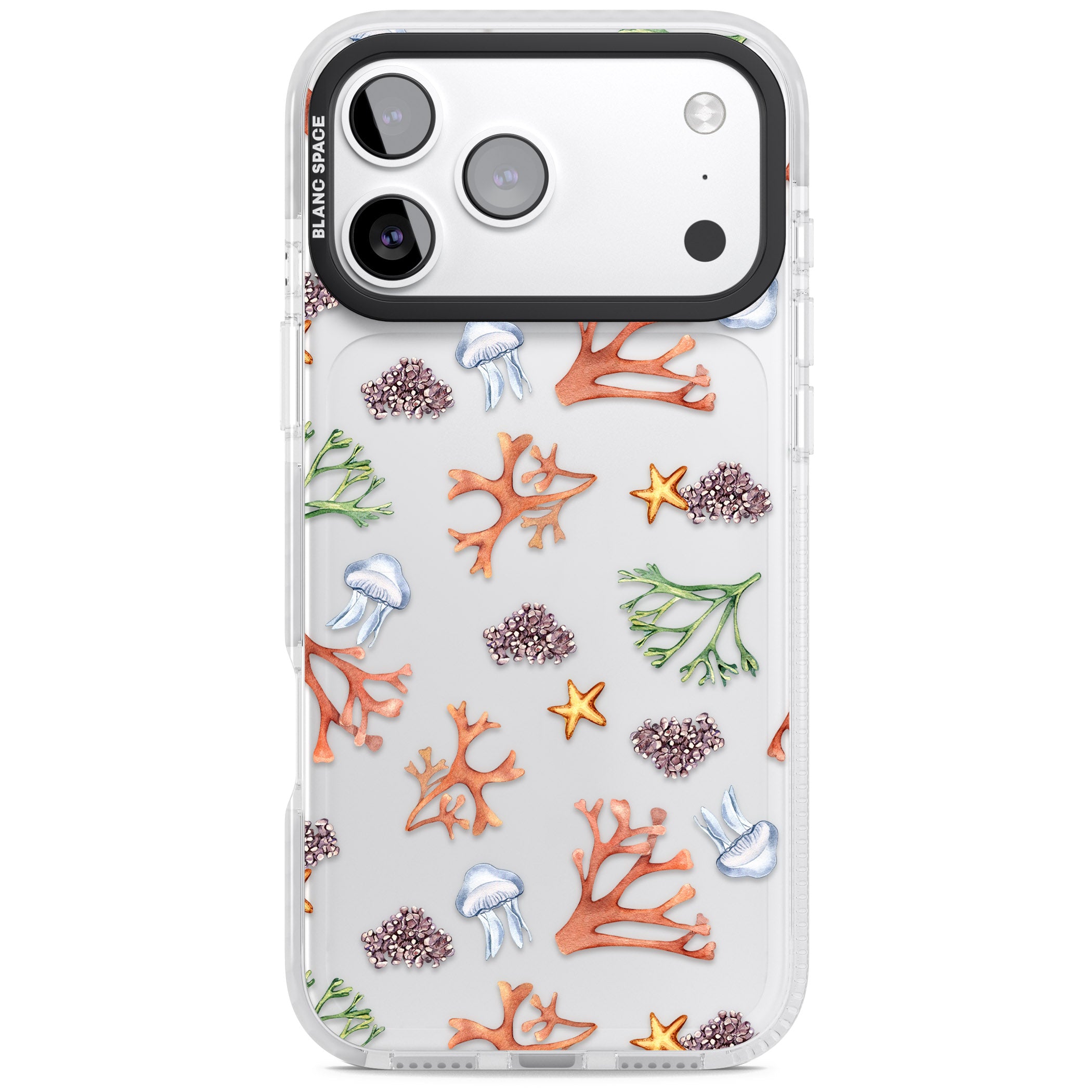 Coral & Jellyfish iPhone 17 Pro Max Impact Clear Phone Case
