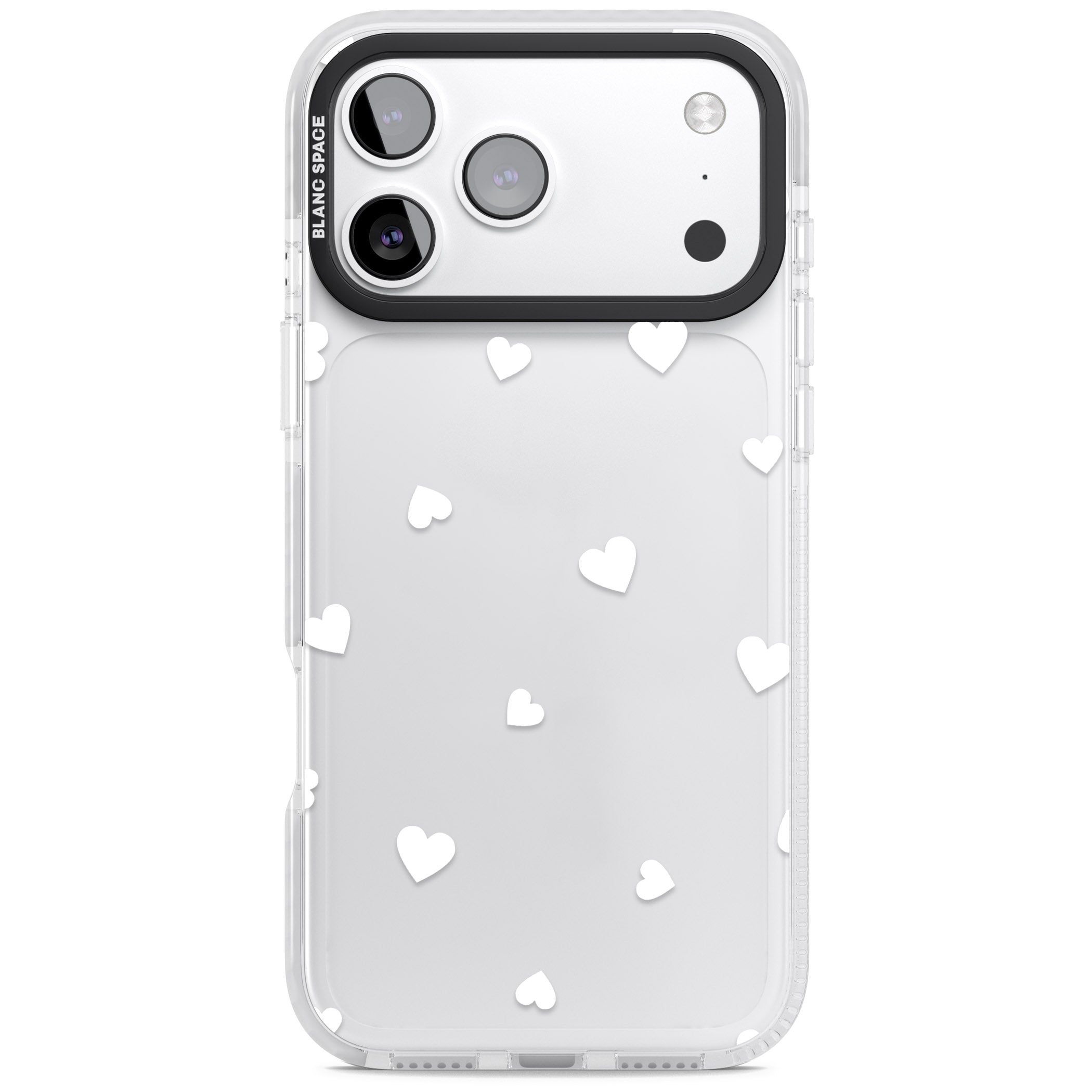 White Hearts iPhone 17 Pro Max Impact Clear Phone Case