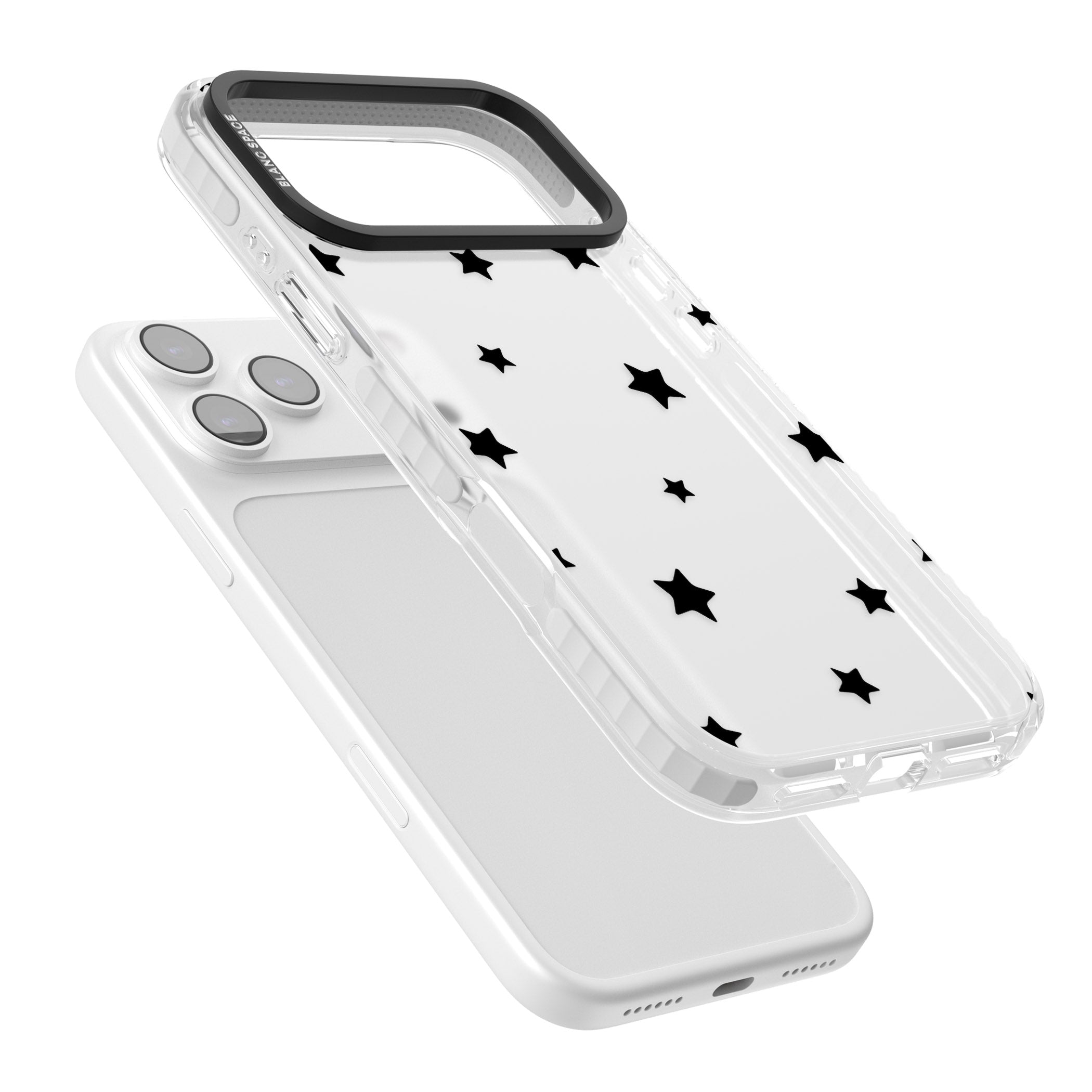 Starry Night Black Stars iPhone 17 Pro Max Impact Clear Phone Case Colours