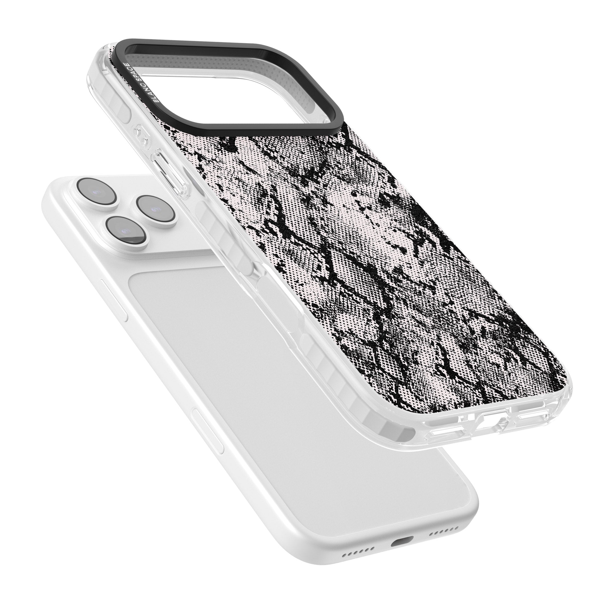 Pastel Snakeskin Grey iPhone 17 Pro Impact Clear Phone Case Colours