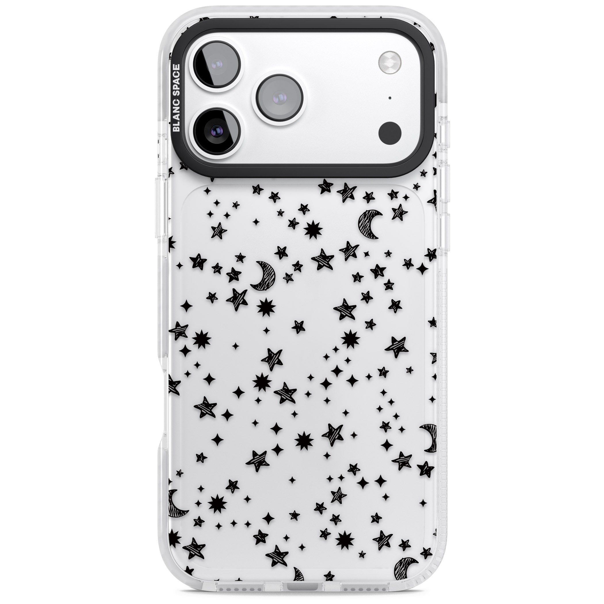 Black Cosmic Galaxy Pattern iPhone 17 Pro Max Impact Clear Phone Case