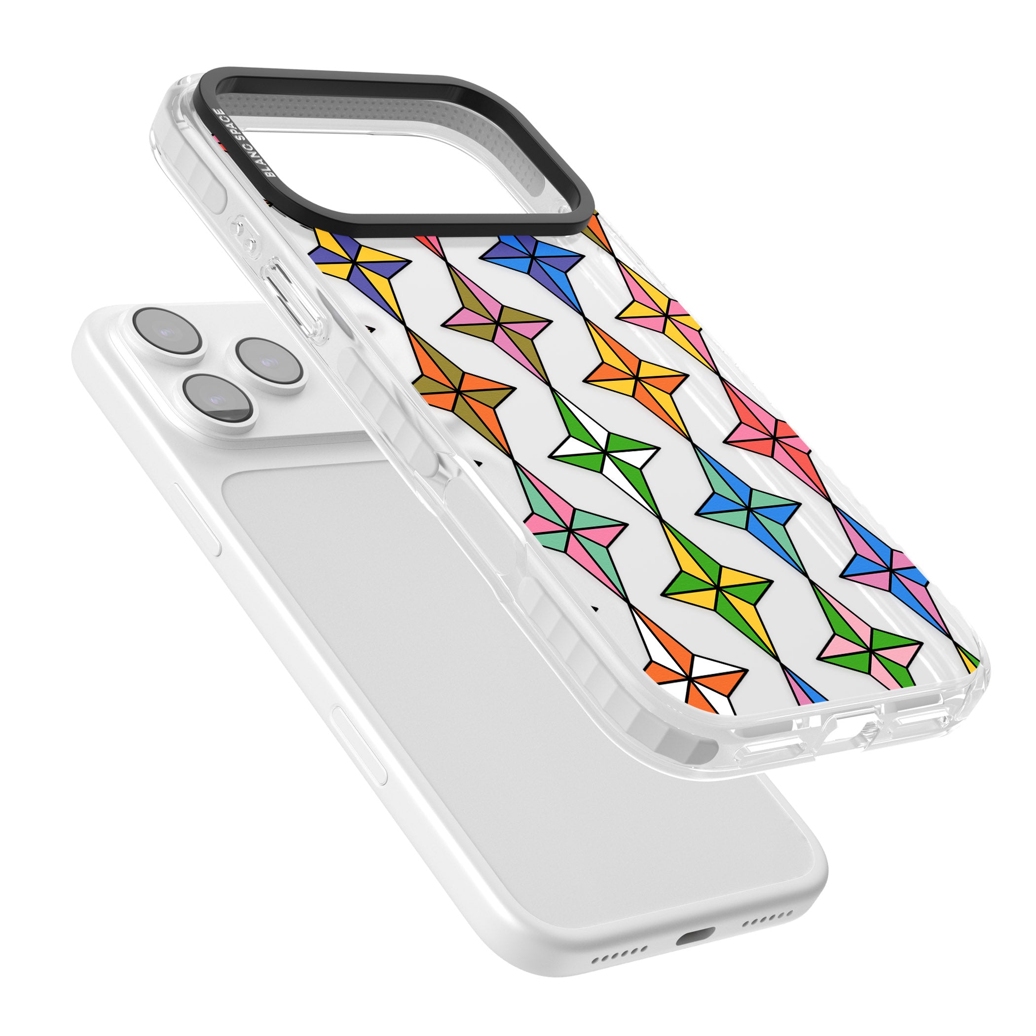 Multi Colour Stars Pattern iPhone 17 Pro Max Impact Clear Phone Case Colours