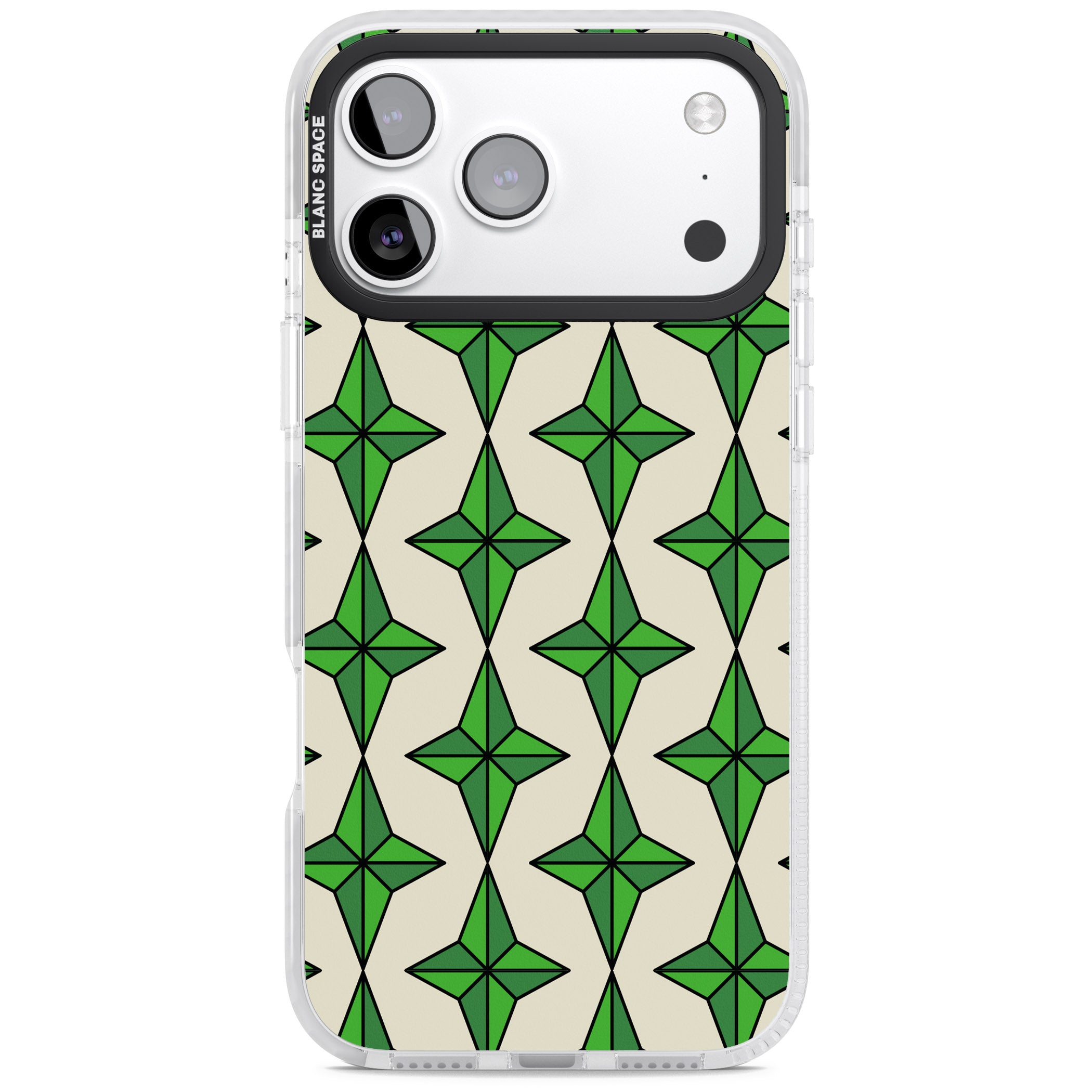 Emerald Stars Pattern iPhone 17 Pro Max Impact Clear Phone Case