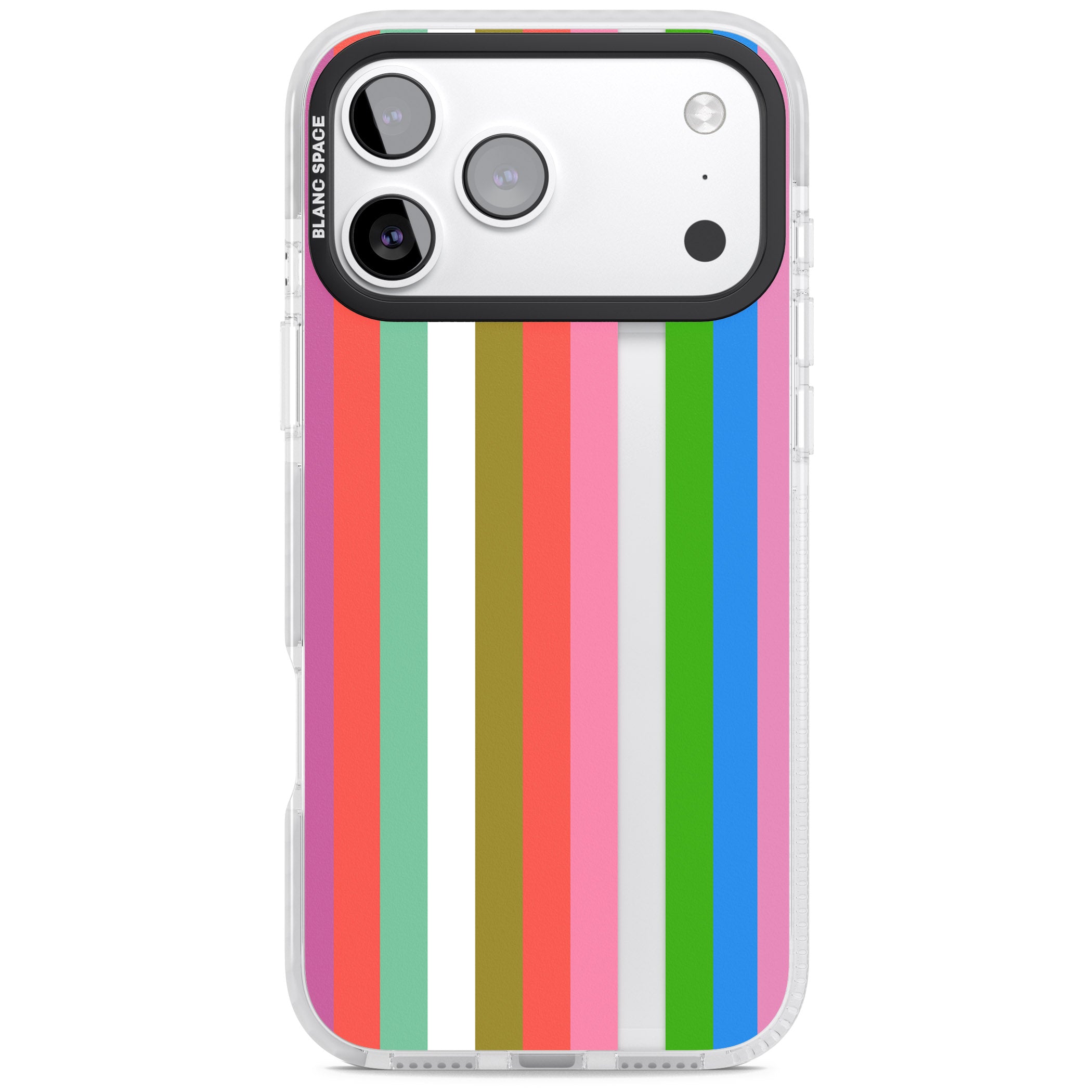 Vibrant Stripes iPhone 17 Pro Max Impact Clear Phone Case