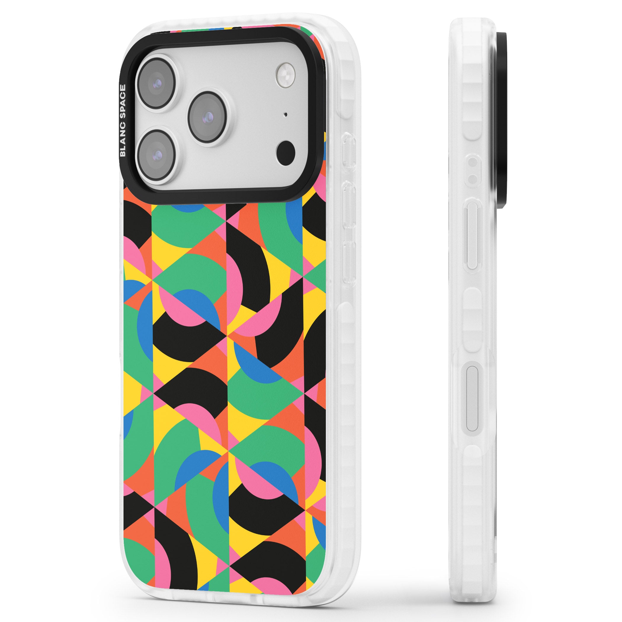 Abstract Carnival iPhone 17 Pro Max Impact Clear Phone Case Side Profile