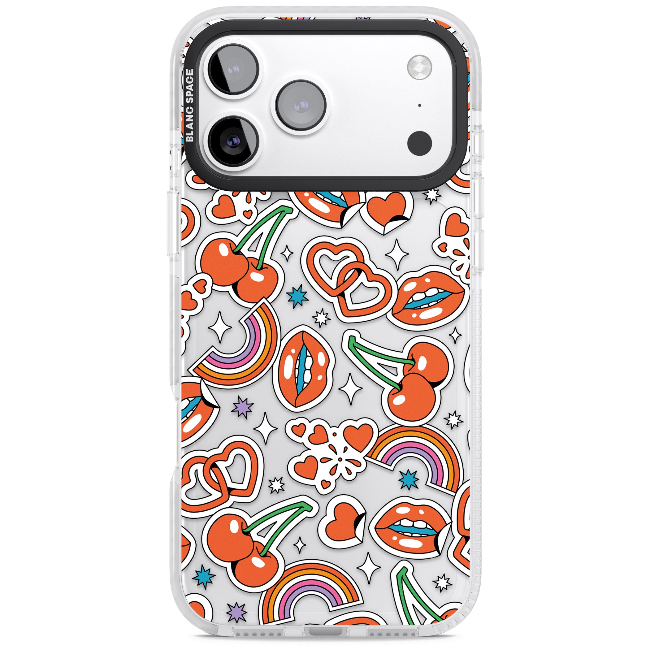 Red Sticker Pop iPhone 17 Pro Max Impact Clear Phone Case