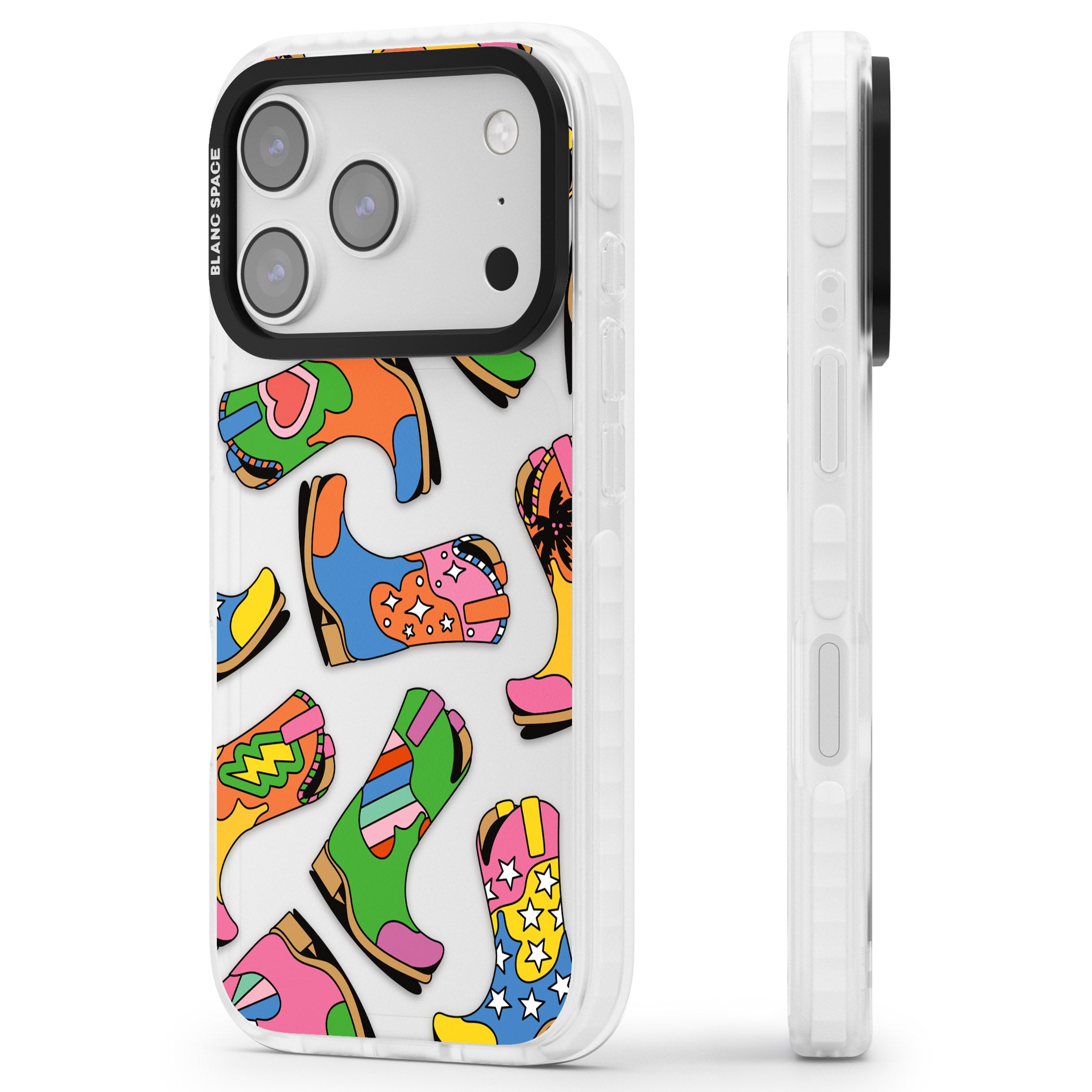 Starburst Boots iPhone 17 Pro Max Impact Clear Phone Case Side Profile
