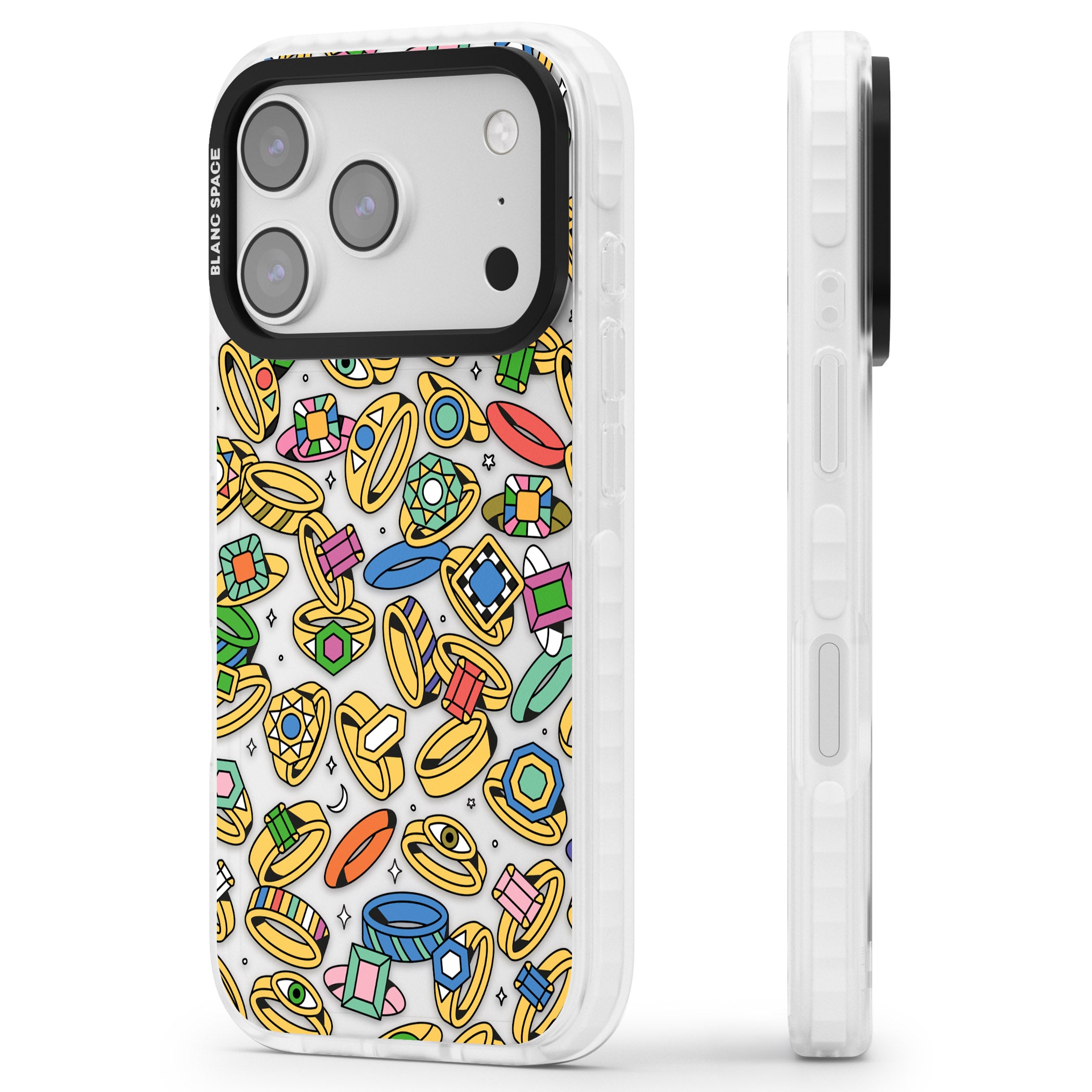 Gemstone Glitz iPhone 17 Pro Max Impact Clear Phone Case Side Profile