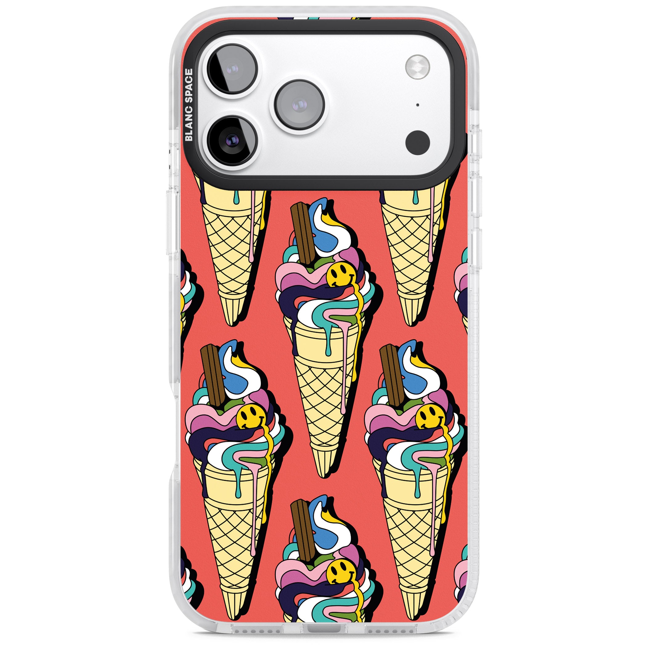 Trip & Drip Ice Cream (Red) iPhone 17 Pro Impact Clear Phone Case
