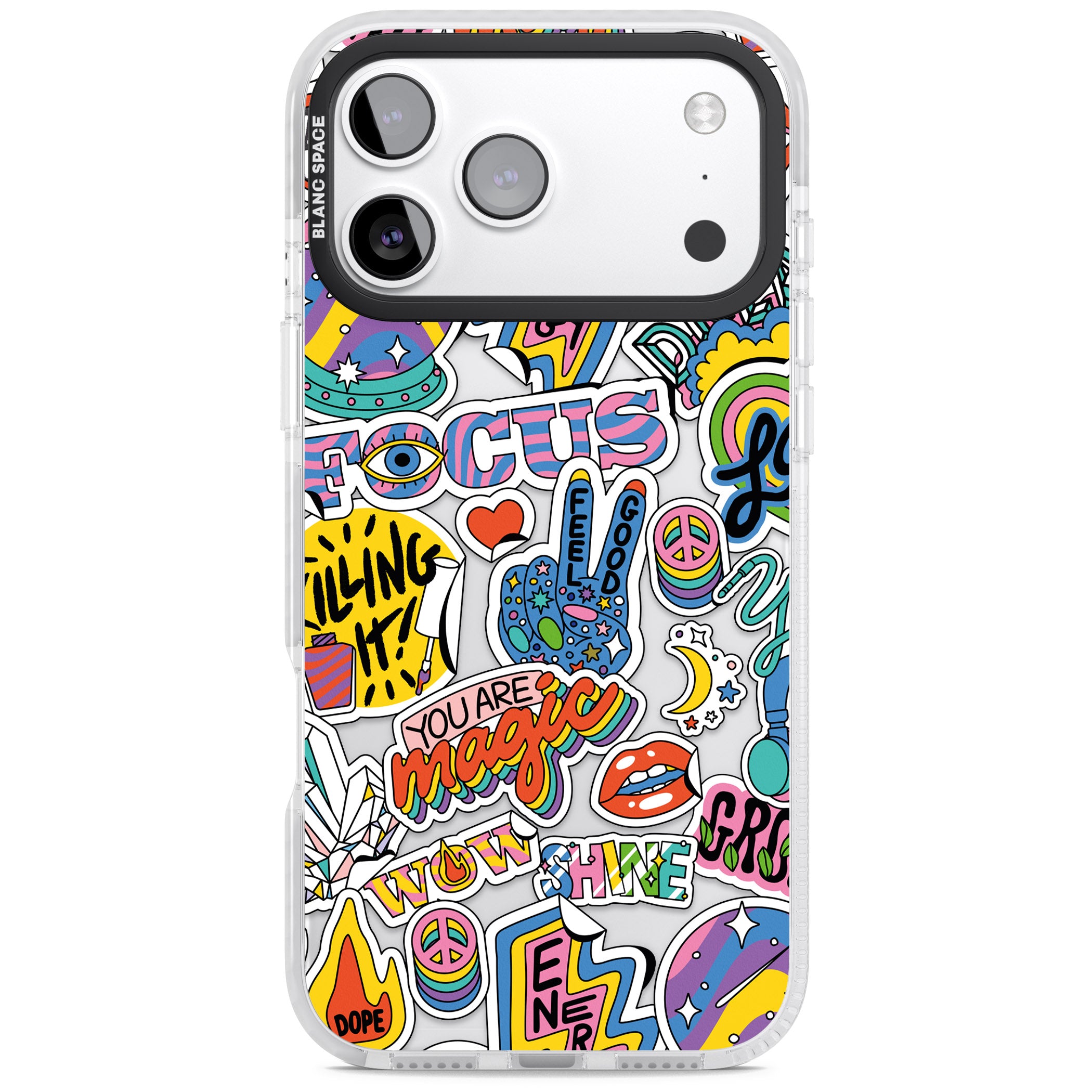 Magic Sticker Collage iPhone 17 Pro Max Impact Clear Phone Case