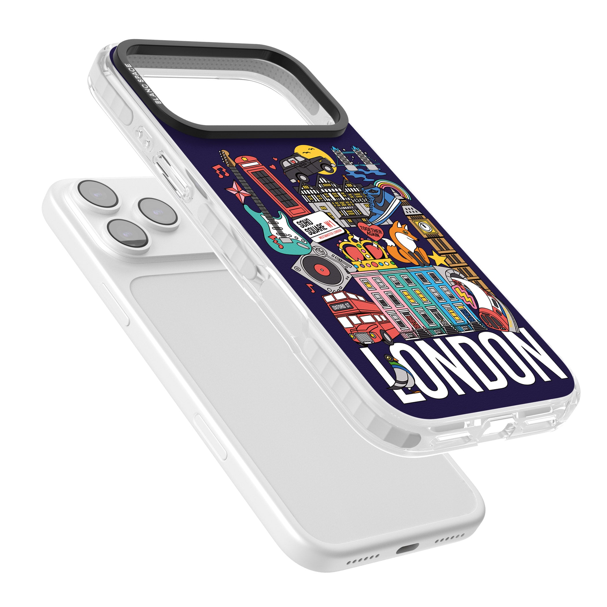 London Calling iPhone 17 Pro Max Impact Clear Phone Case Colours