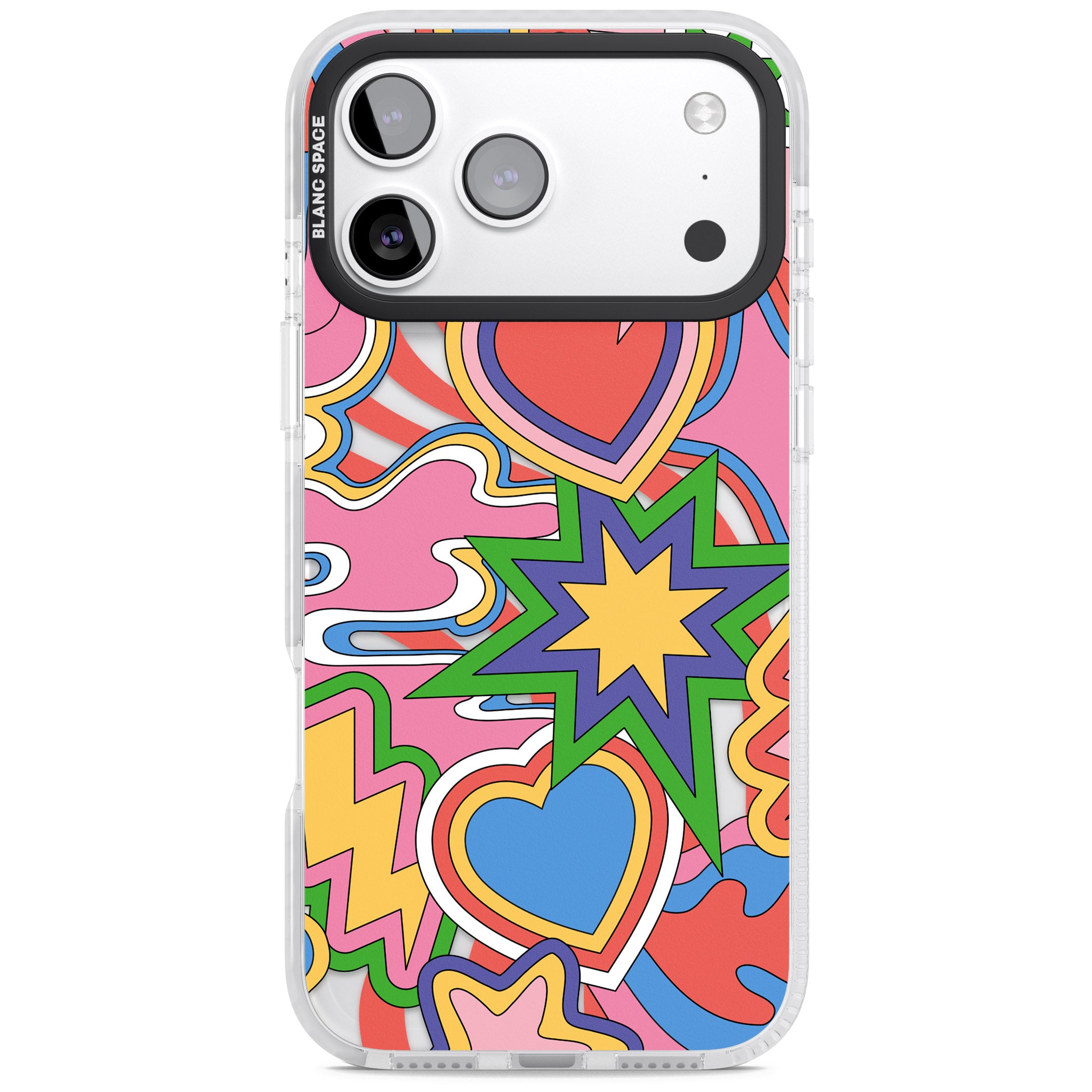 Psychedelic Pop Art Explosion iPhone 17 Pro Max Impact Clear Phone Case