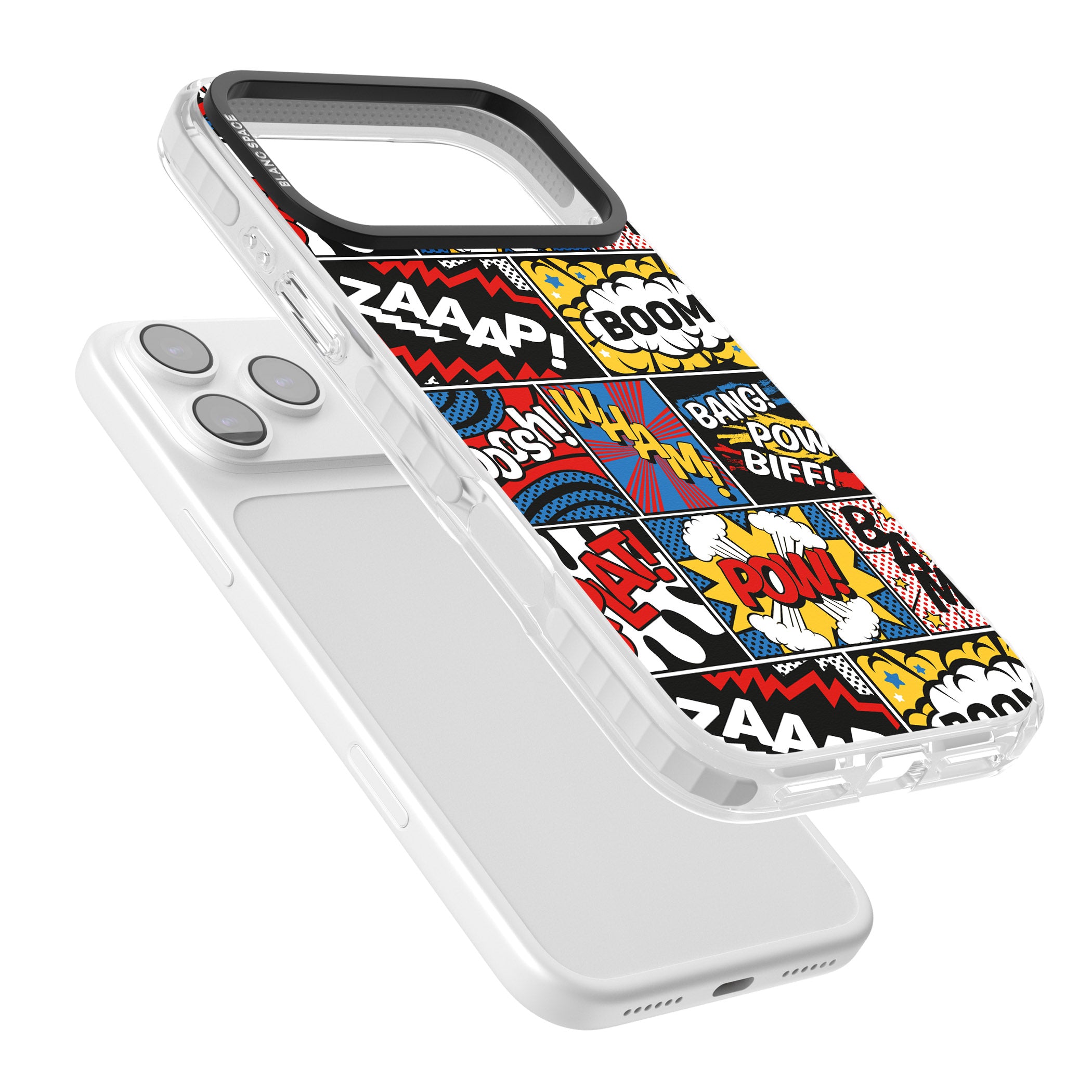 Onomatopoeia iPhone 17 Pro Max Impact Clear Phone Case Colours
