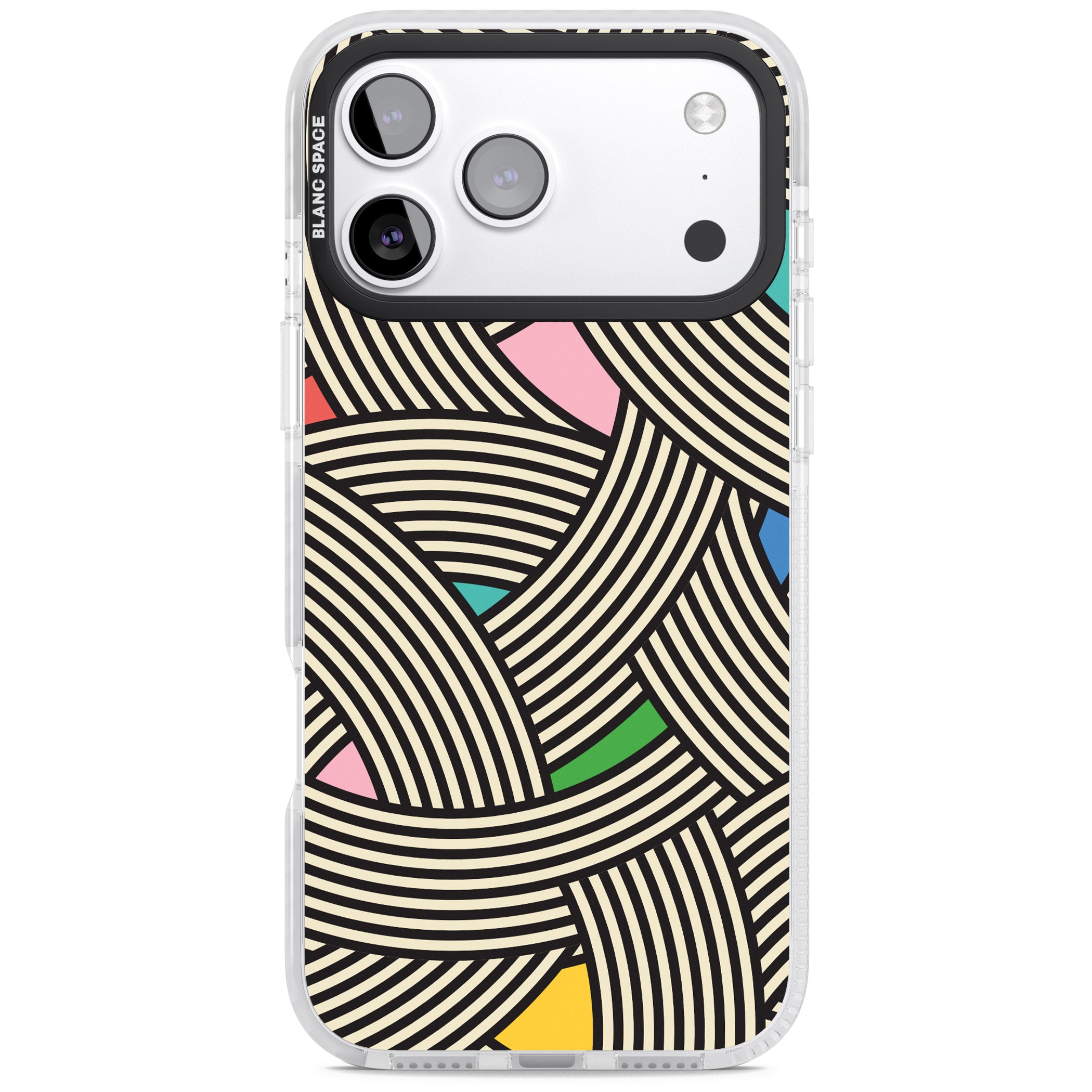 Multicolour Optic Waves iPhone 17 Pro Max Impact Clear Phone Case