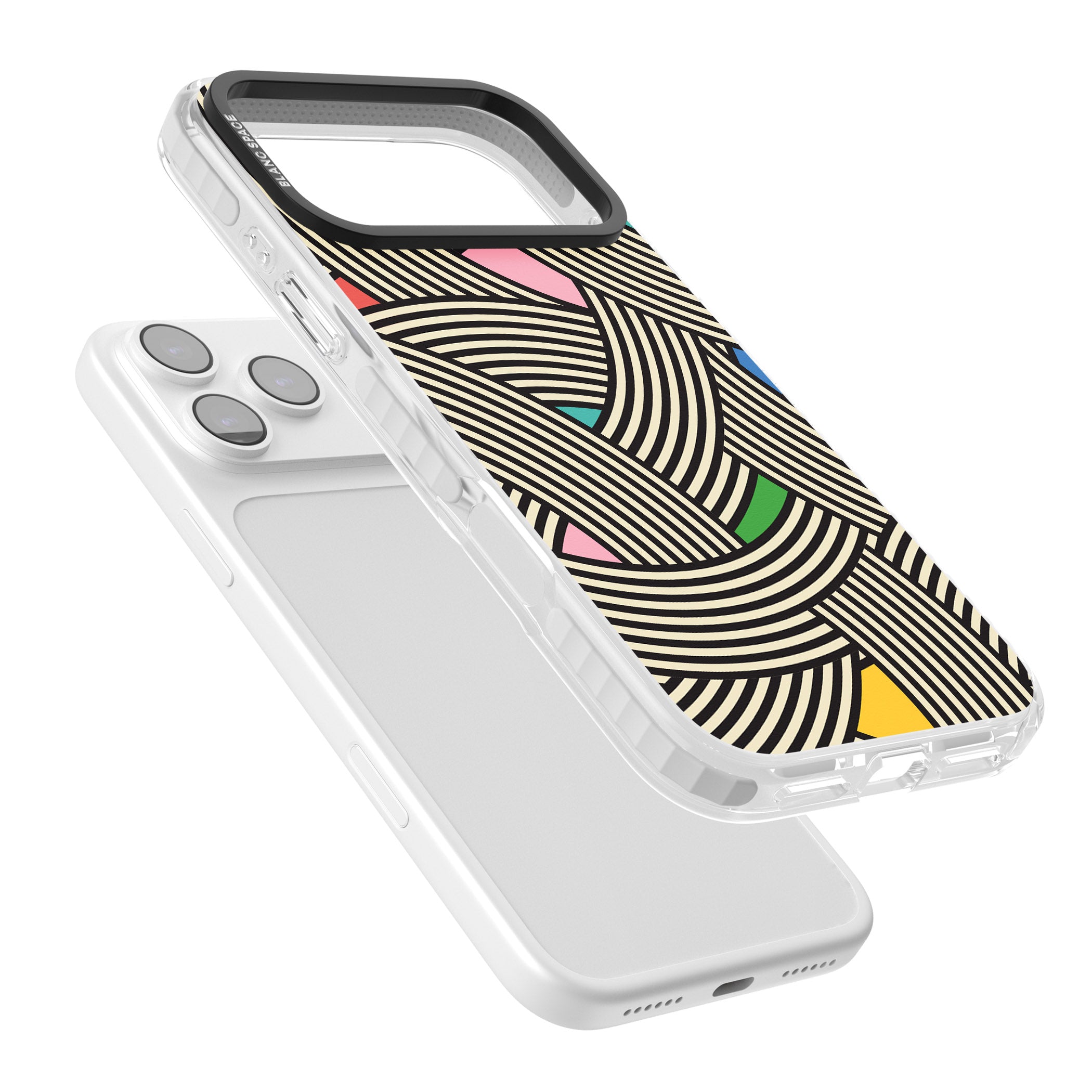 Multicolour Optic Waves iPhone 17 Pro Max Impact Clear Phone Case Colours