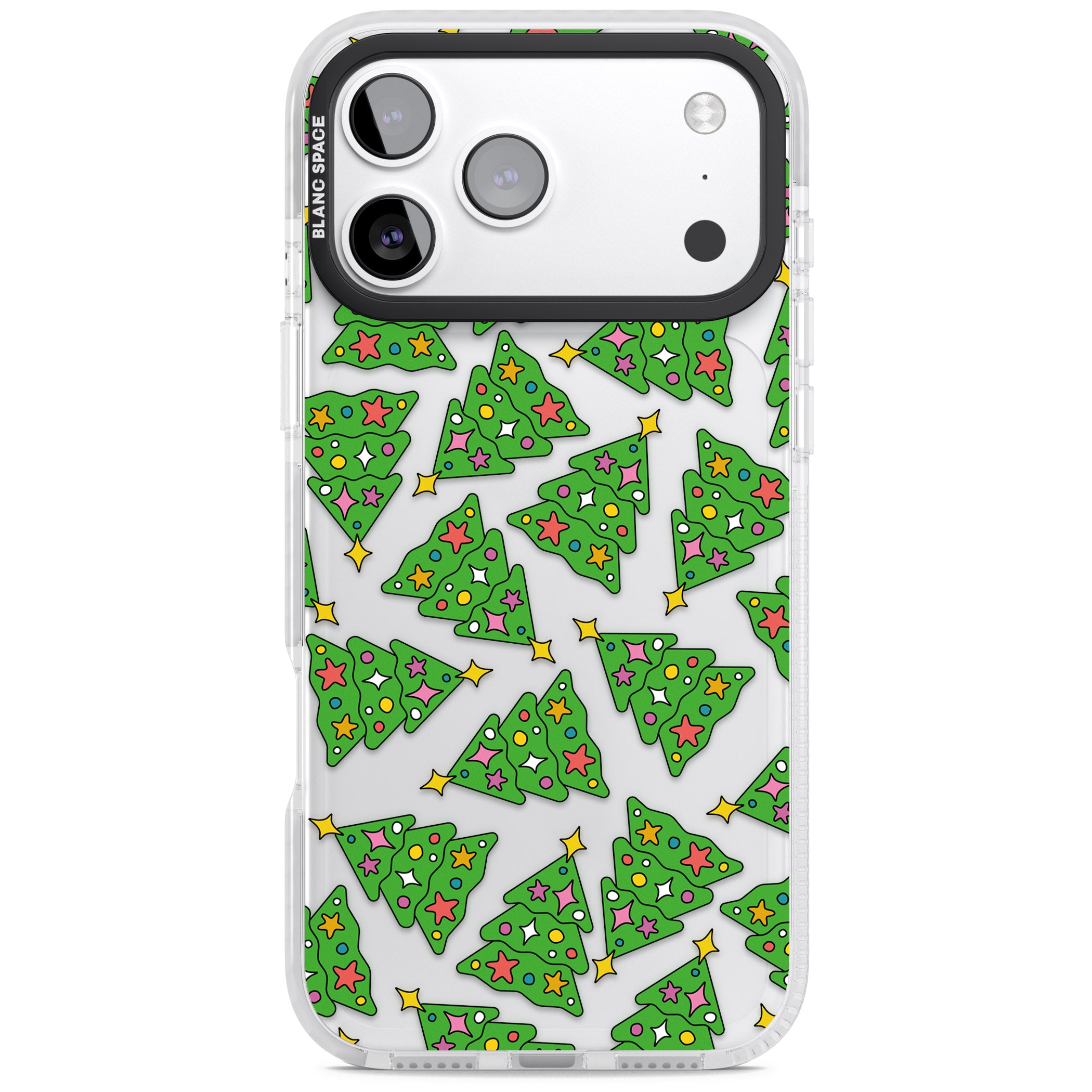 Christmas Tree Pattern iPhone 17 Pro Max Impact Clear Phone Case